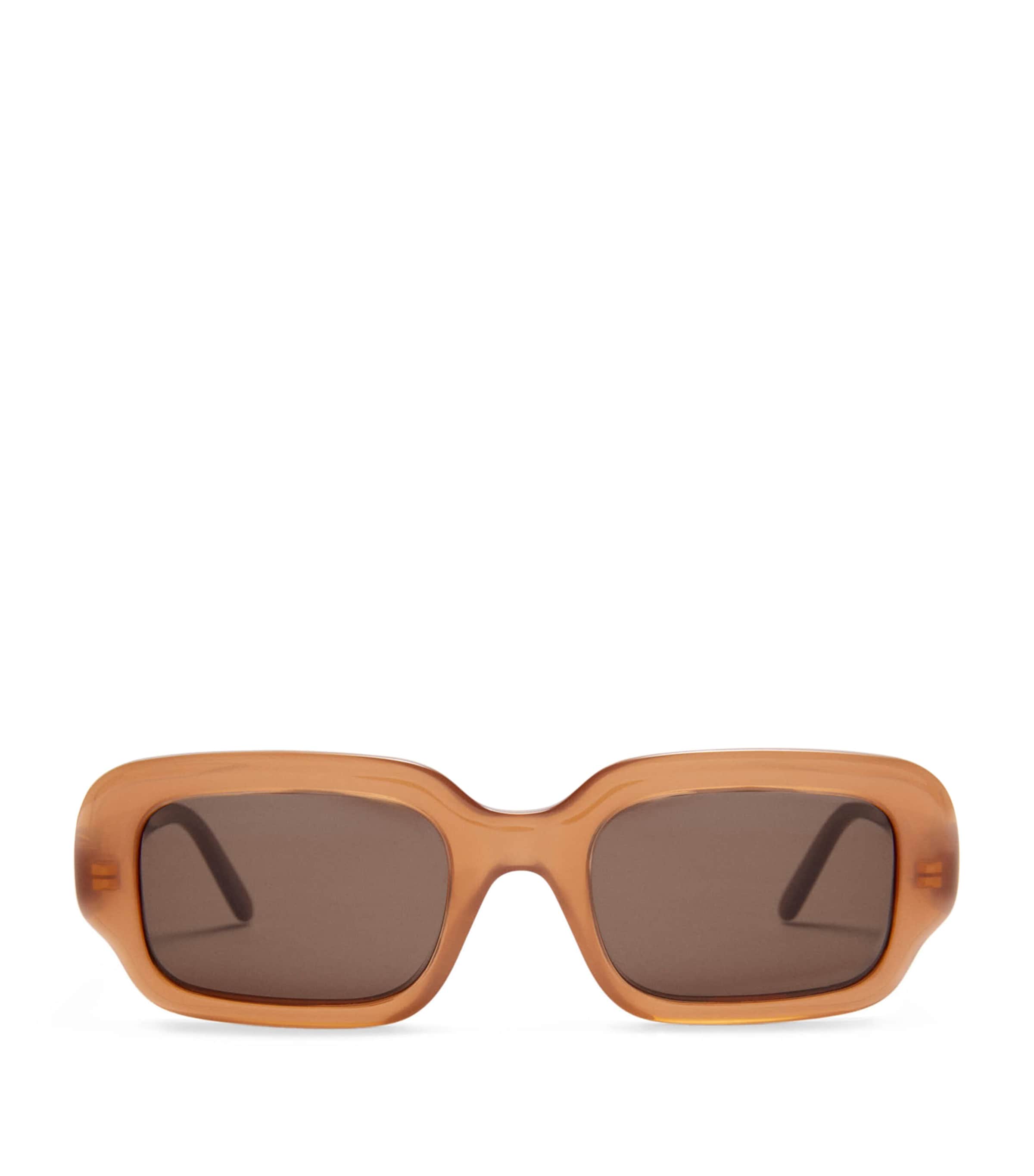 Loewe Acetate Rectangular Slim Sunglasses In Brown