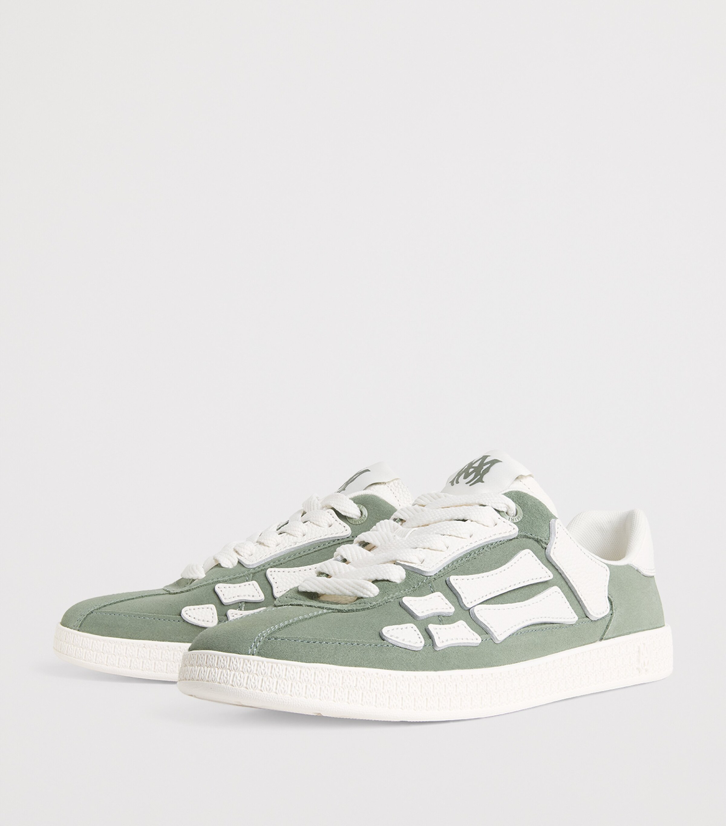 AMIRI Leather Pacific Bones Sneakers Olive Image 3