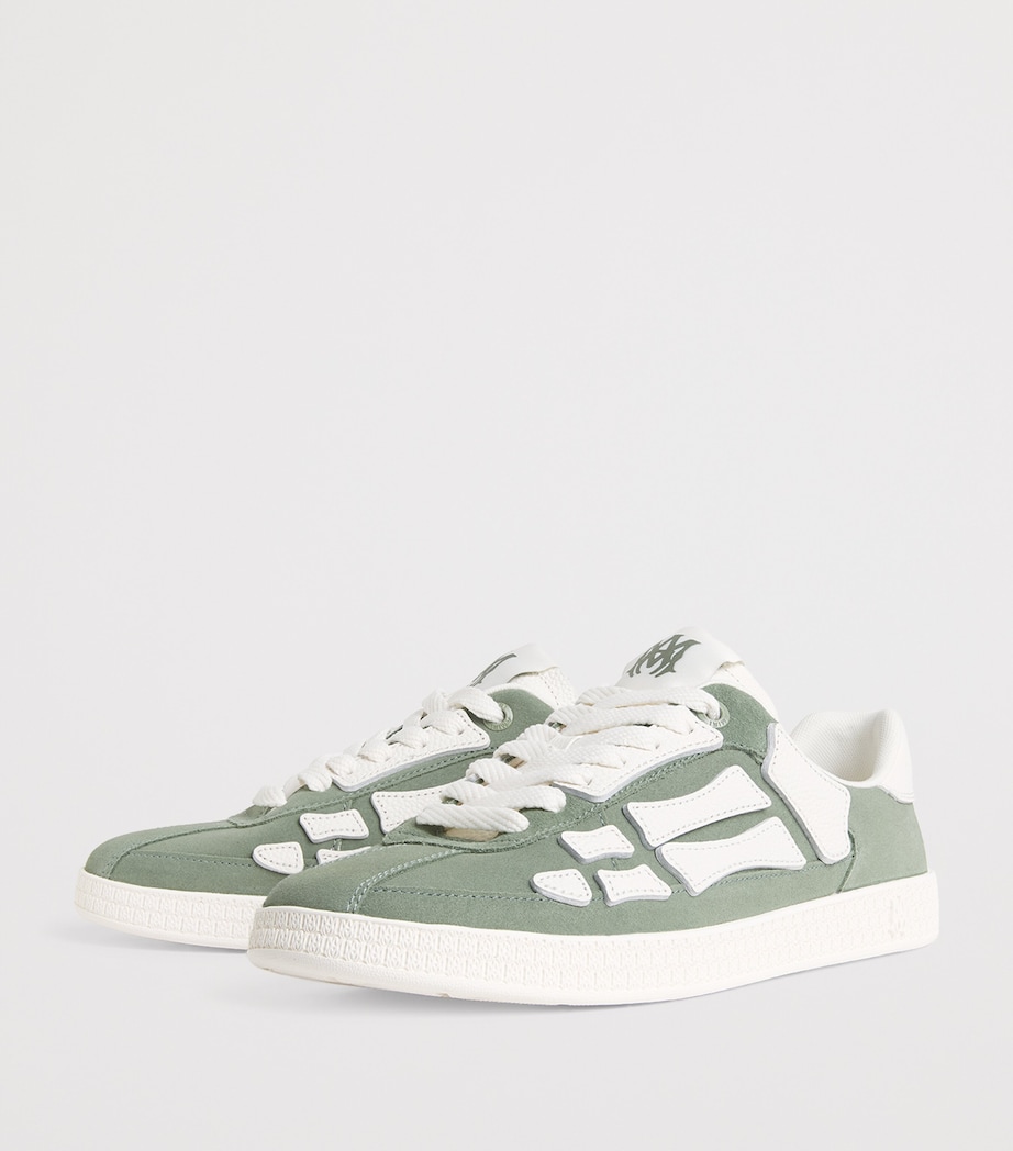 AMIRI Leather Pacific Bones Sneakers Olive Image 3