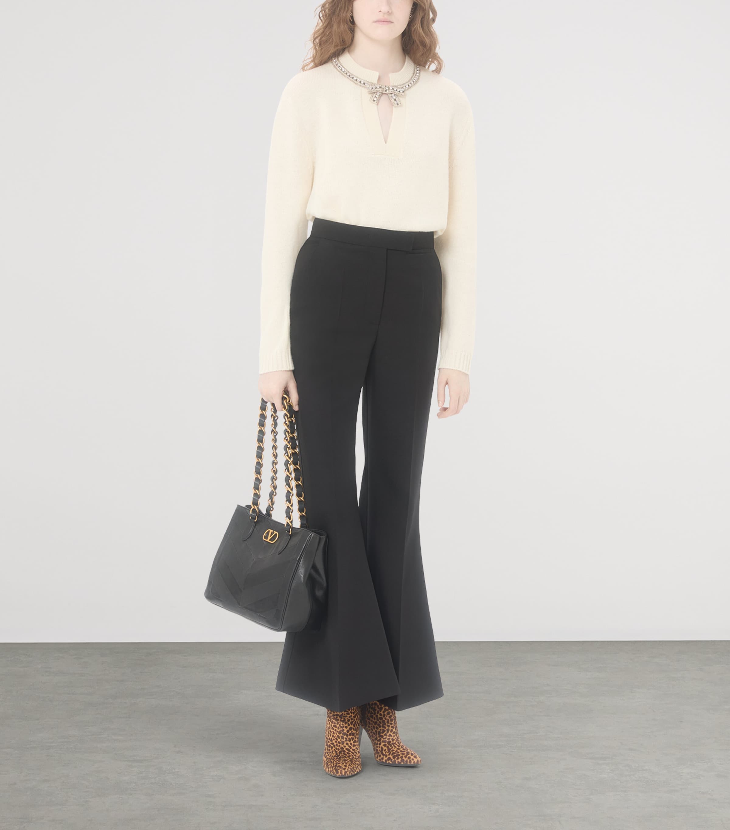 Virgin Wool Bow-Detail Sweater A03 Image 5