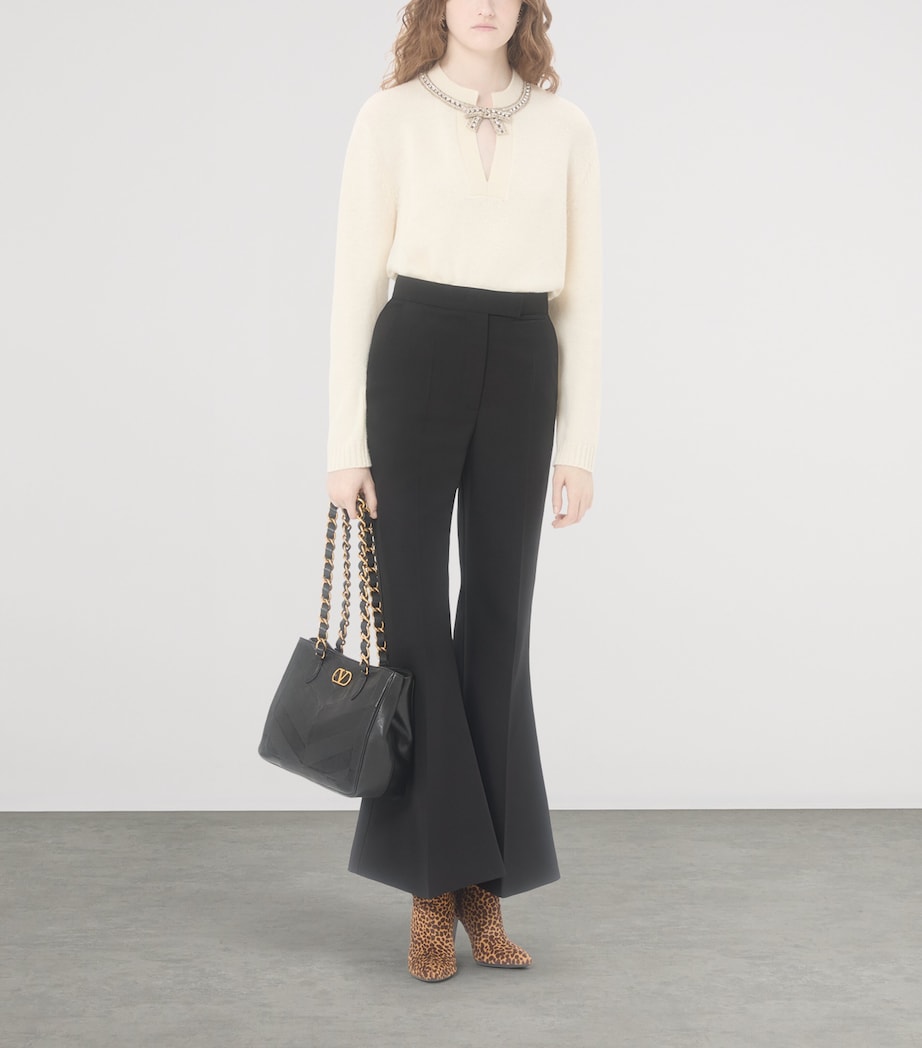 Virgin Wool Bow-Detail Sweater A03 Image 5