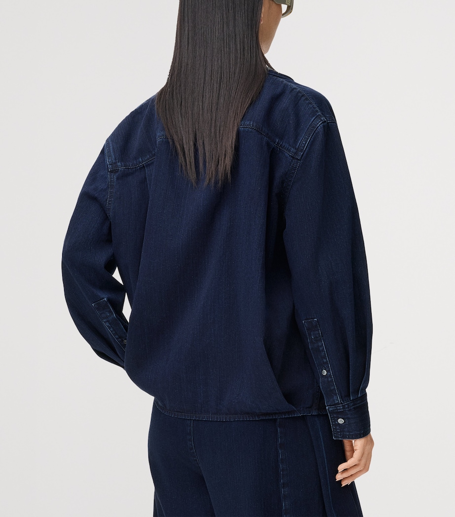 Denim Draped Shirt DARK INDIGO Image 4