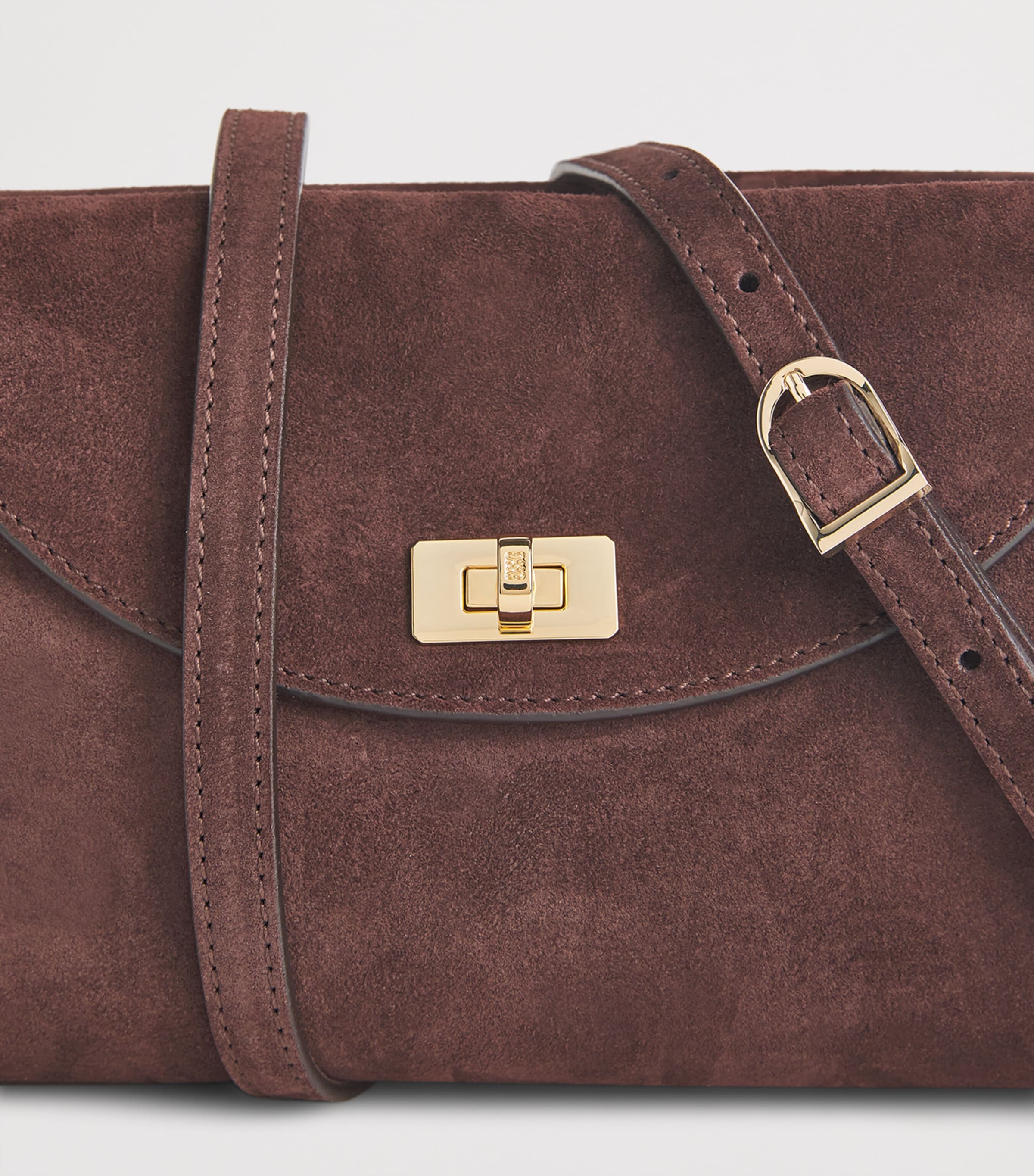 Sandro Paris Mini Suede Le Grand Bazaar Top-Handle Bag Brown Image 5