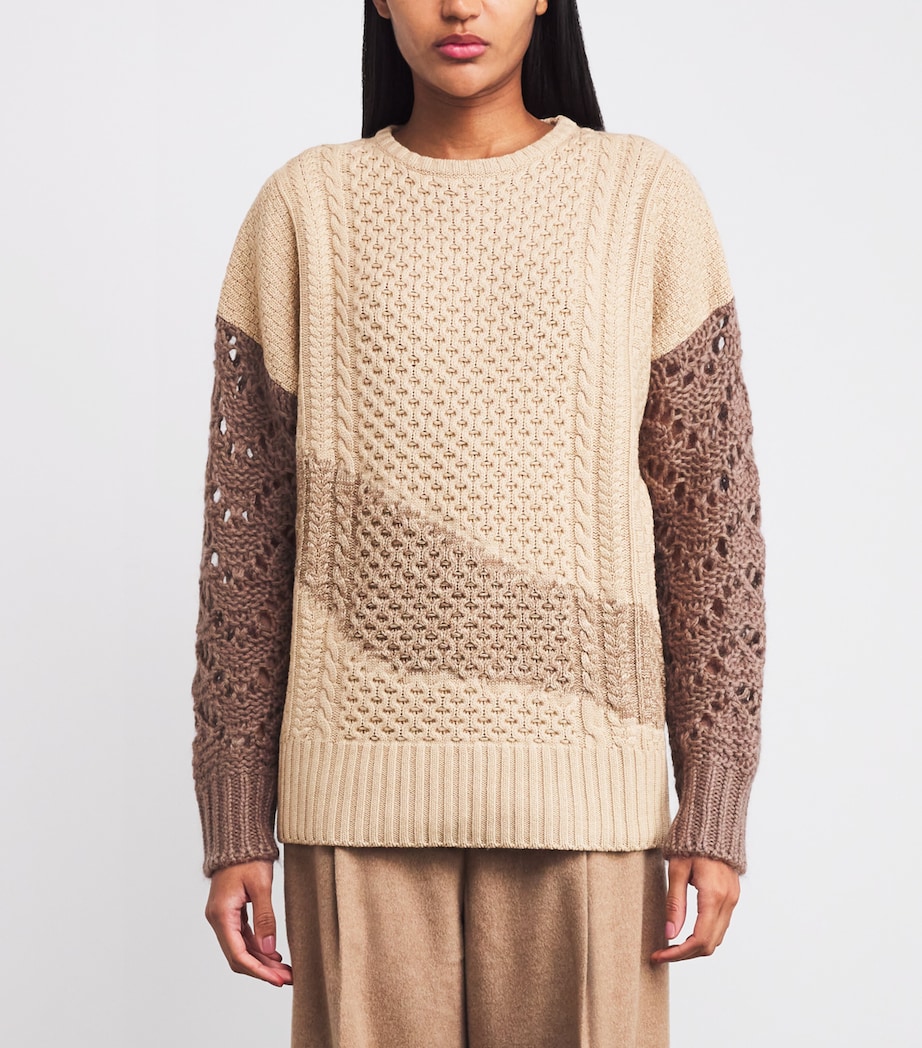 Cable-Knit Sweater VR3 CORDA/CACAO Image 3