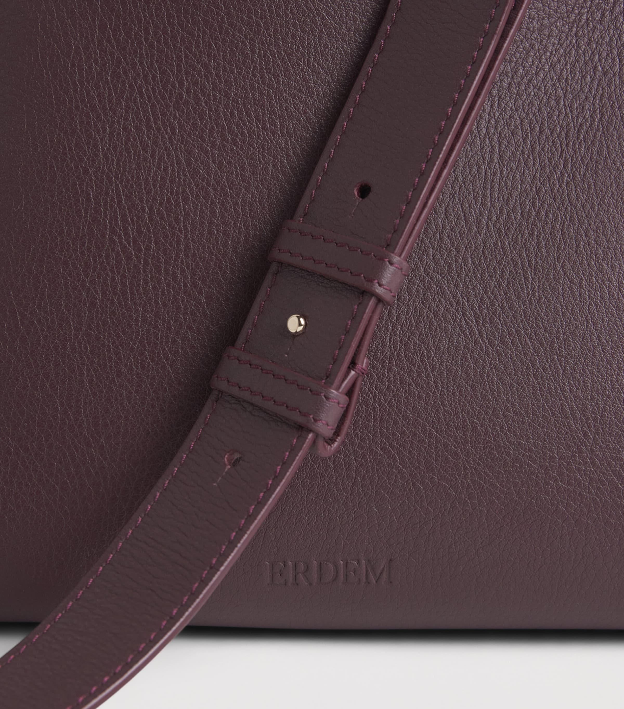 Erdem Large Leather Bloom Shoulder Bag Grain Malbec Image 5
