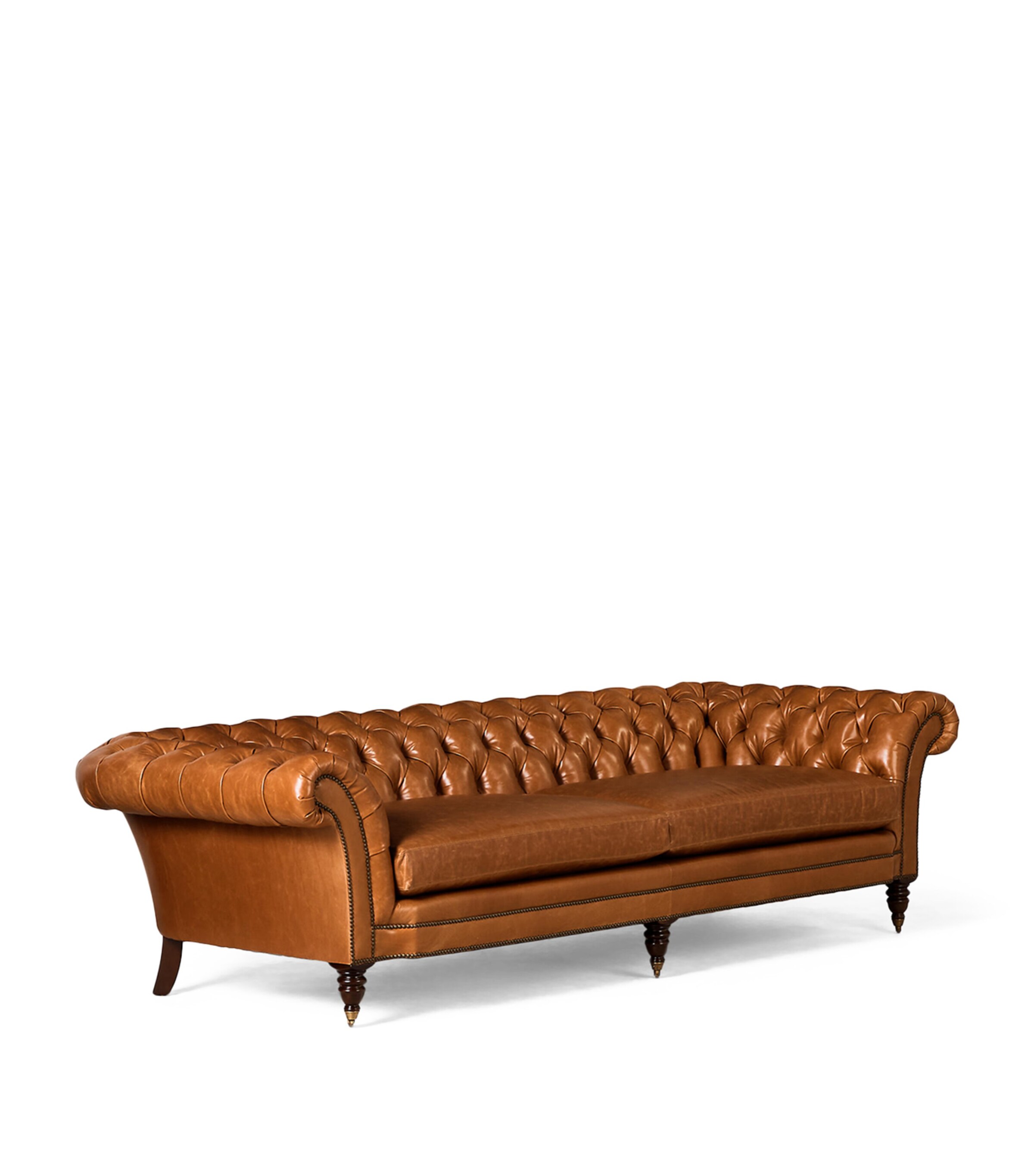 Beech and Leather Brook Street Sofa MEDIUM MAHOGANY Image 2