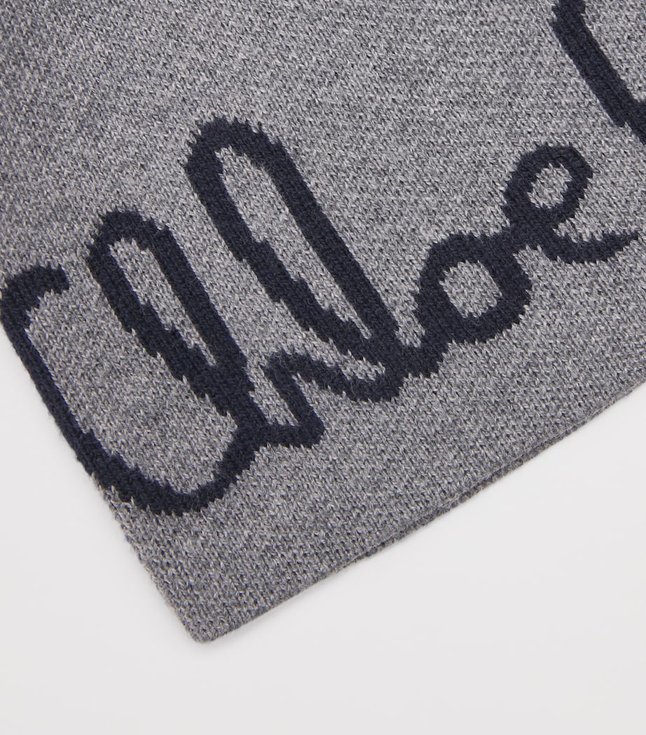 Wool-Cotton Logo Beanie HEATHER GREY Image 3