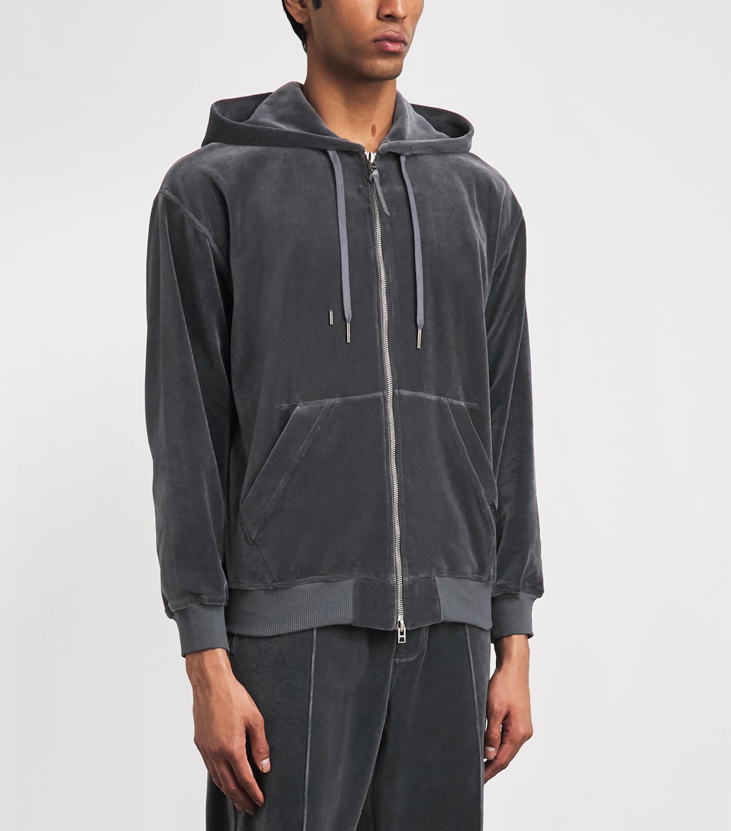 TOM FORD Mens Velour Zip-Up Hoodie Tav Image 4