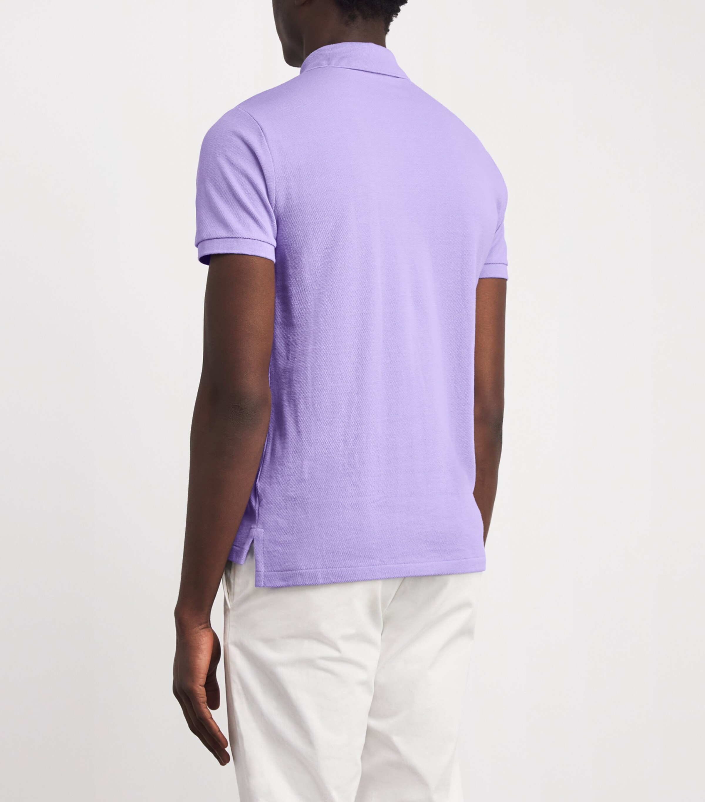 Cotton Mesh Custom-Fit Polo Shirt SKY LAVENDAR Image 4
