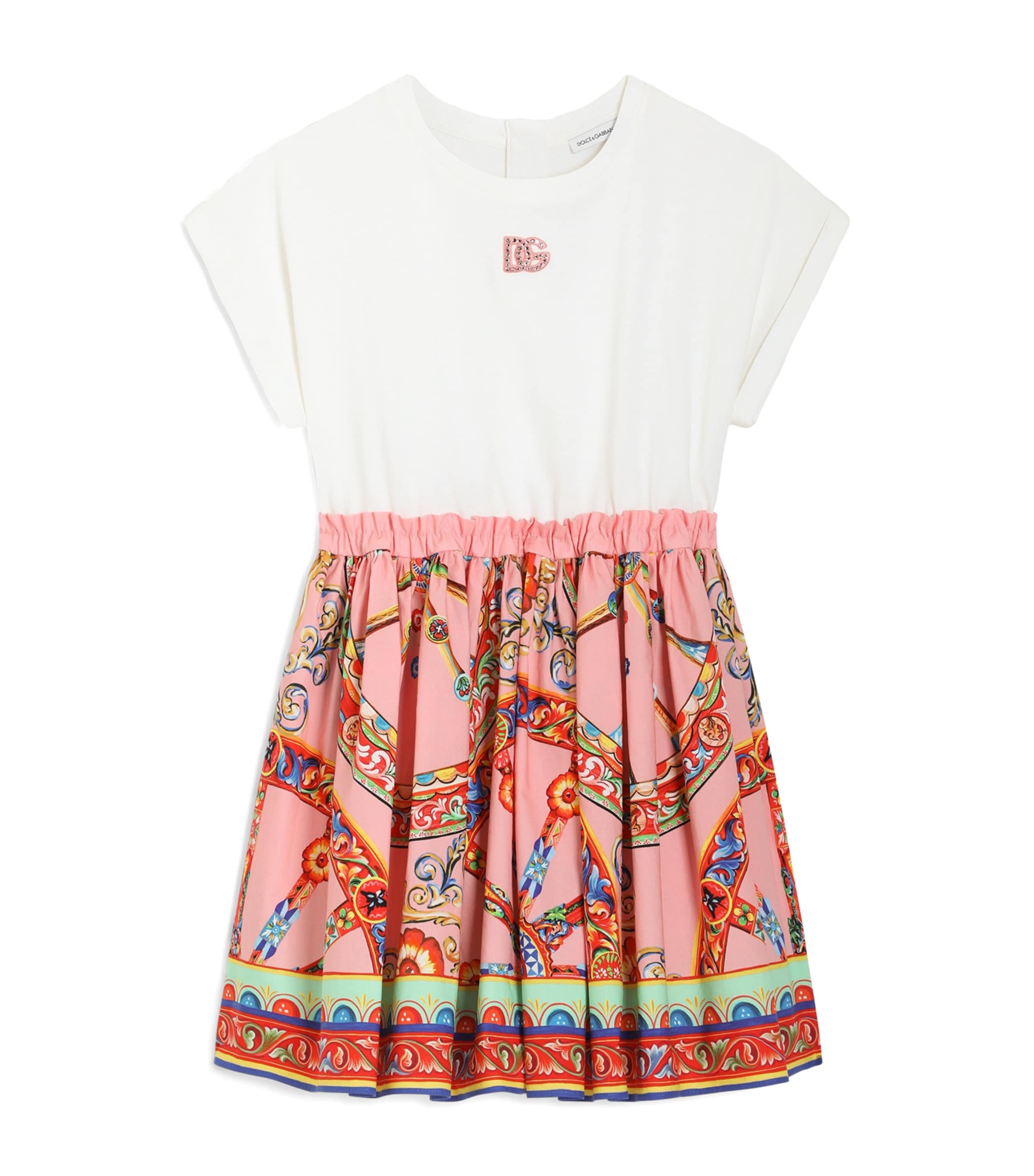 Dolce&Gabbana Kids Cotton Floral Dress (8-12+ Years) Combined Colou Image 1