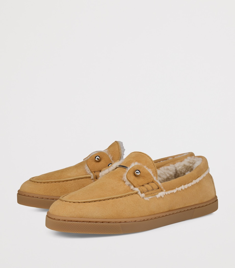 Chambeliboat Suede Shearling-Lined Boat Shoes C562 Image 2