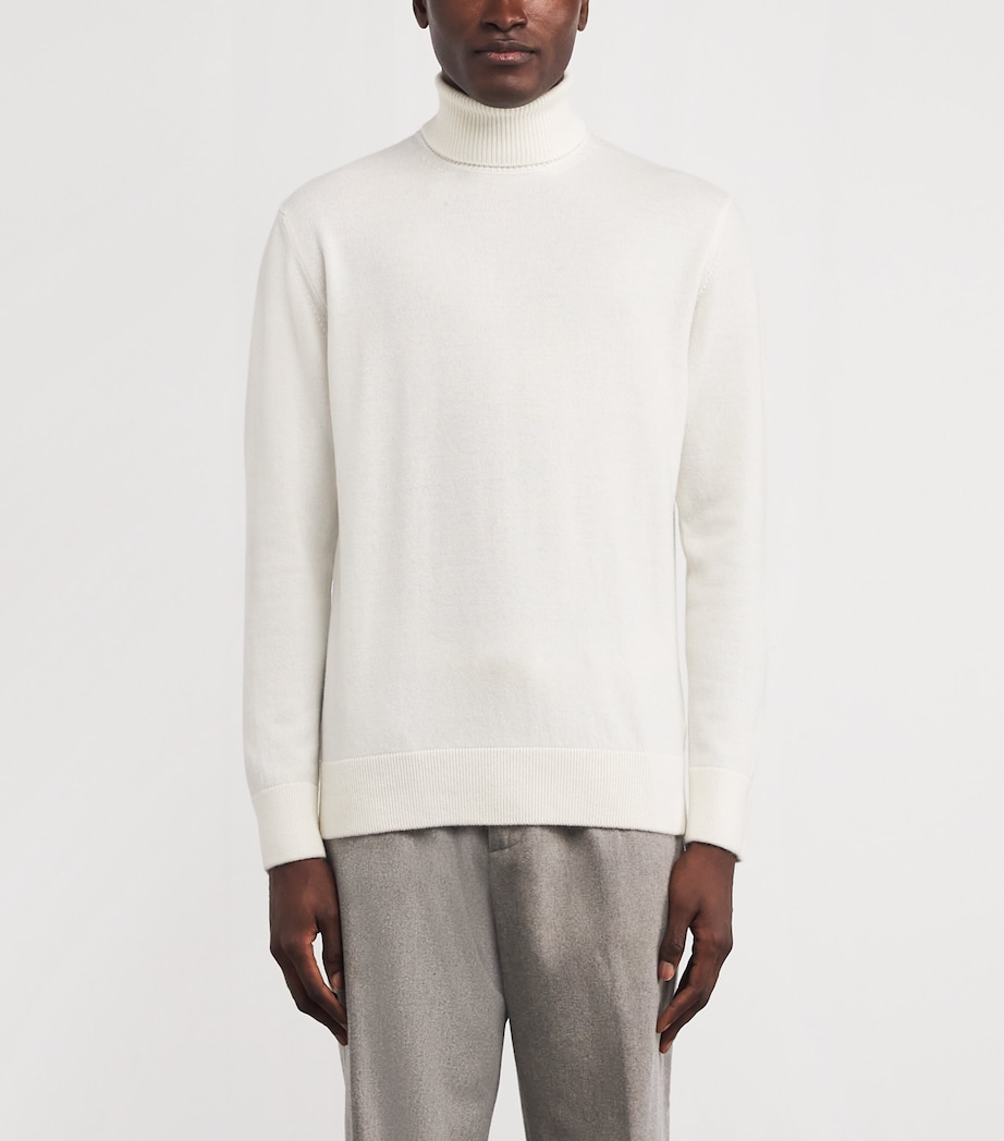 Cashmere High-Neck Sweater BIANCO E BEIGE Image 3