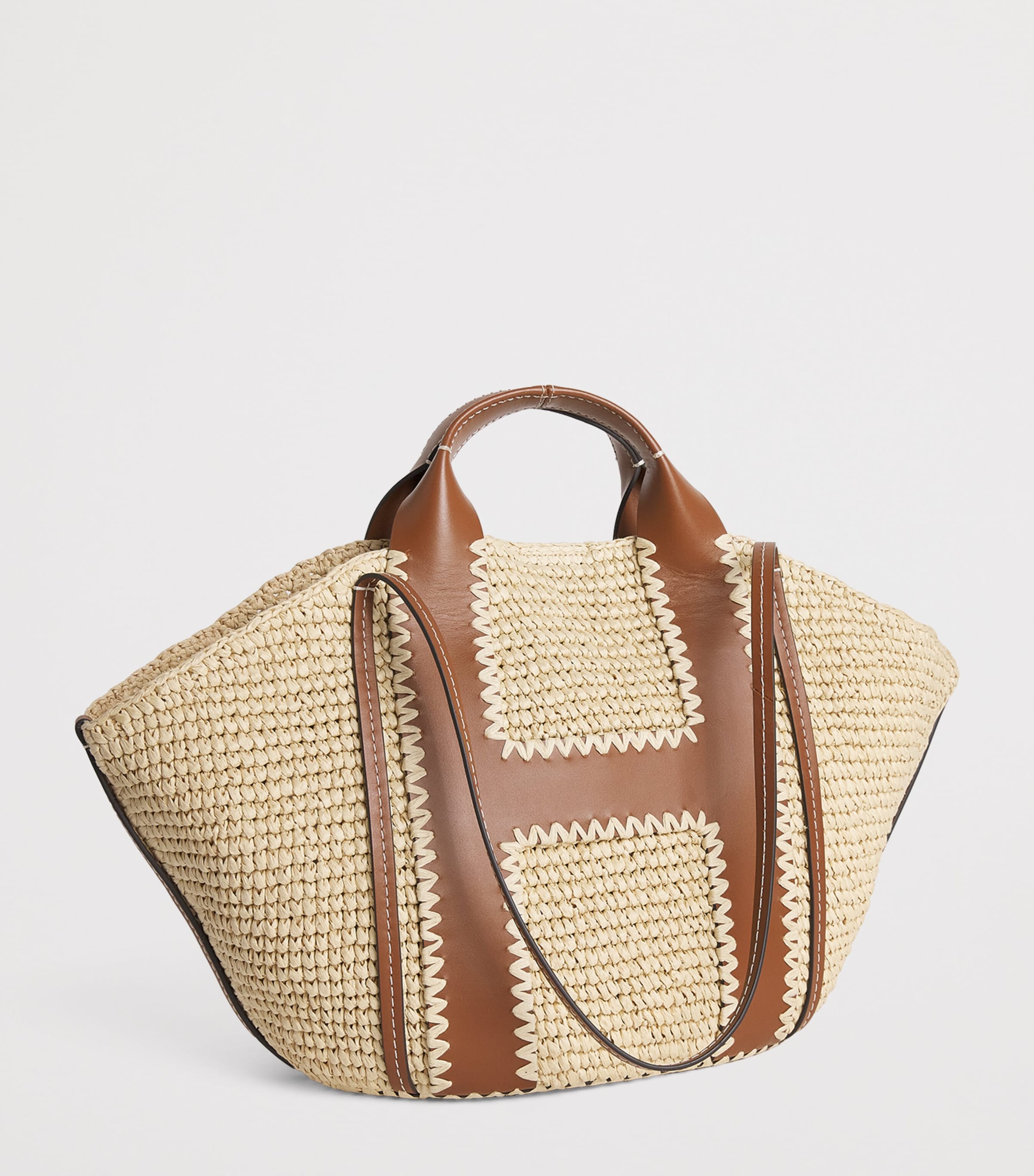 Harrods Large Raffia Tote Bag Neutral Image 3