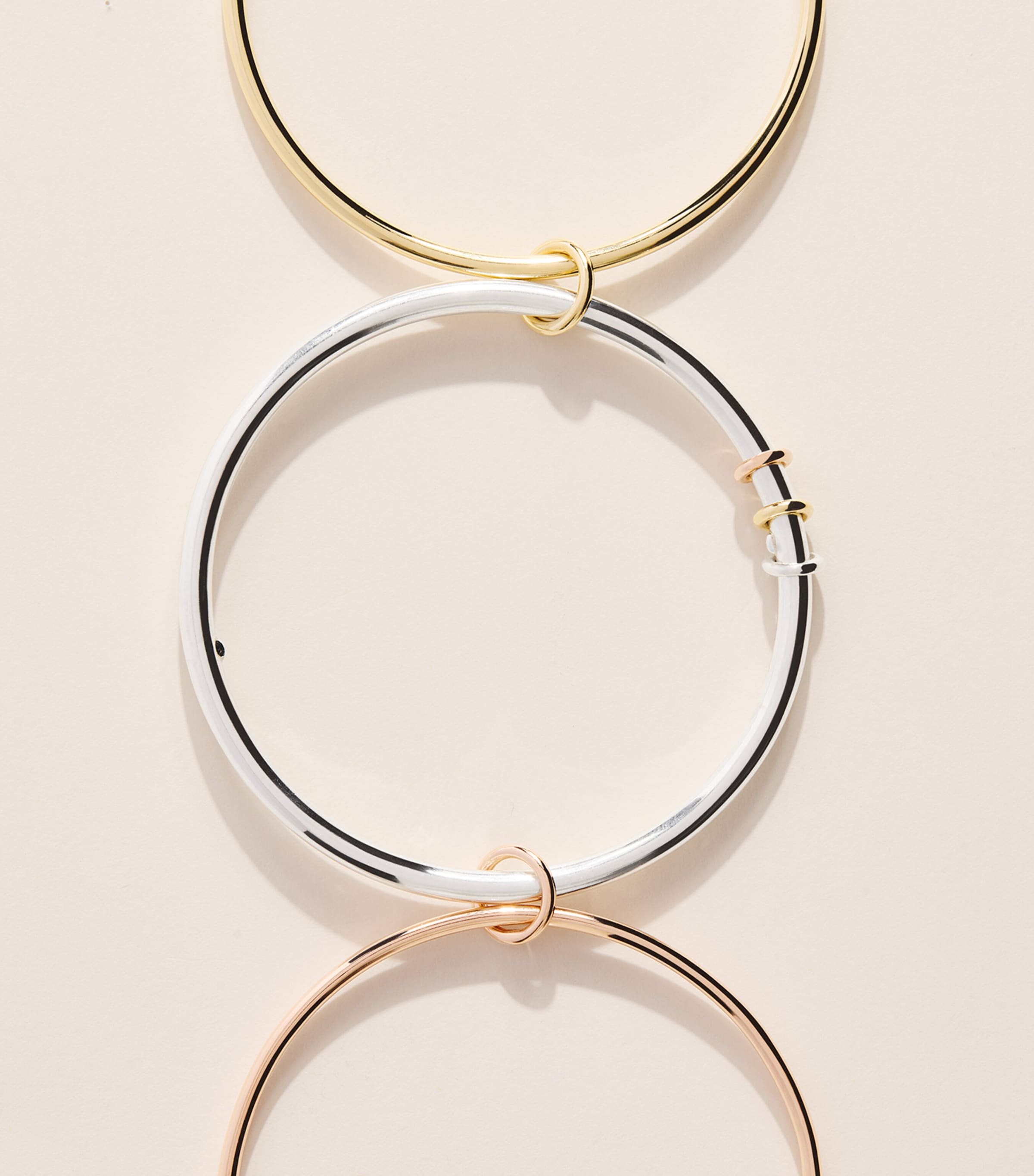 Spinelli Kilcollin Mixed Gold and Sterling Silver Baryon Layered Bangle Sterling Silver Image 3