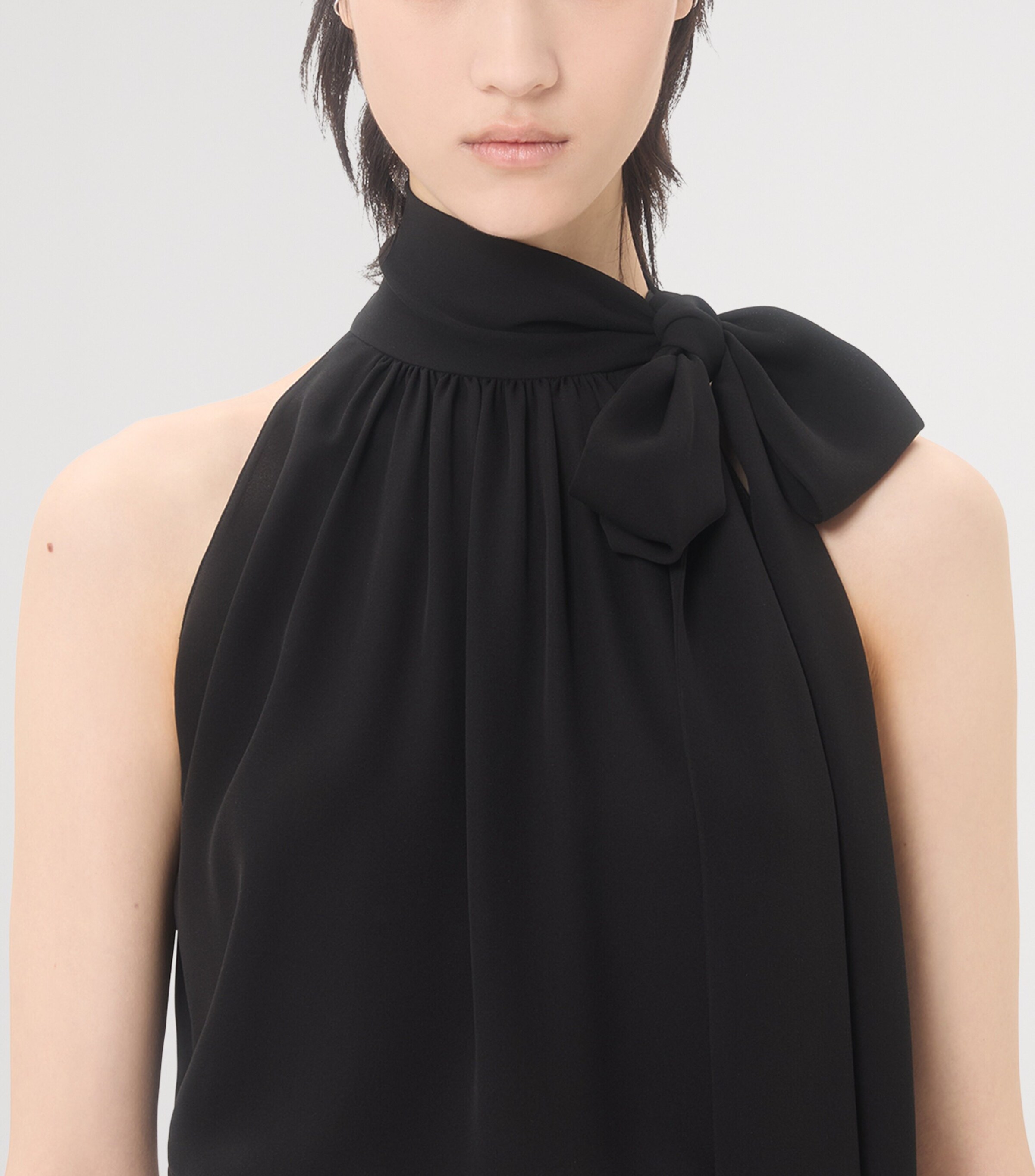 Valentino Womens Silk Tie-Neck Top Image 7