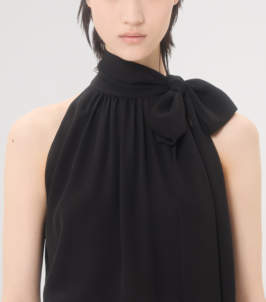 Valentino Womens Silk Tie-Neck Top Image 7