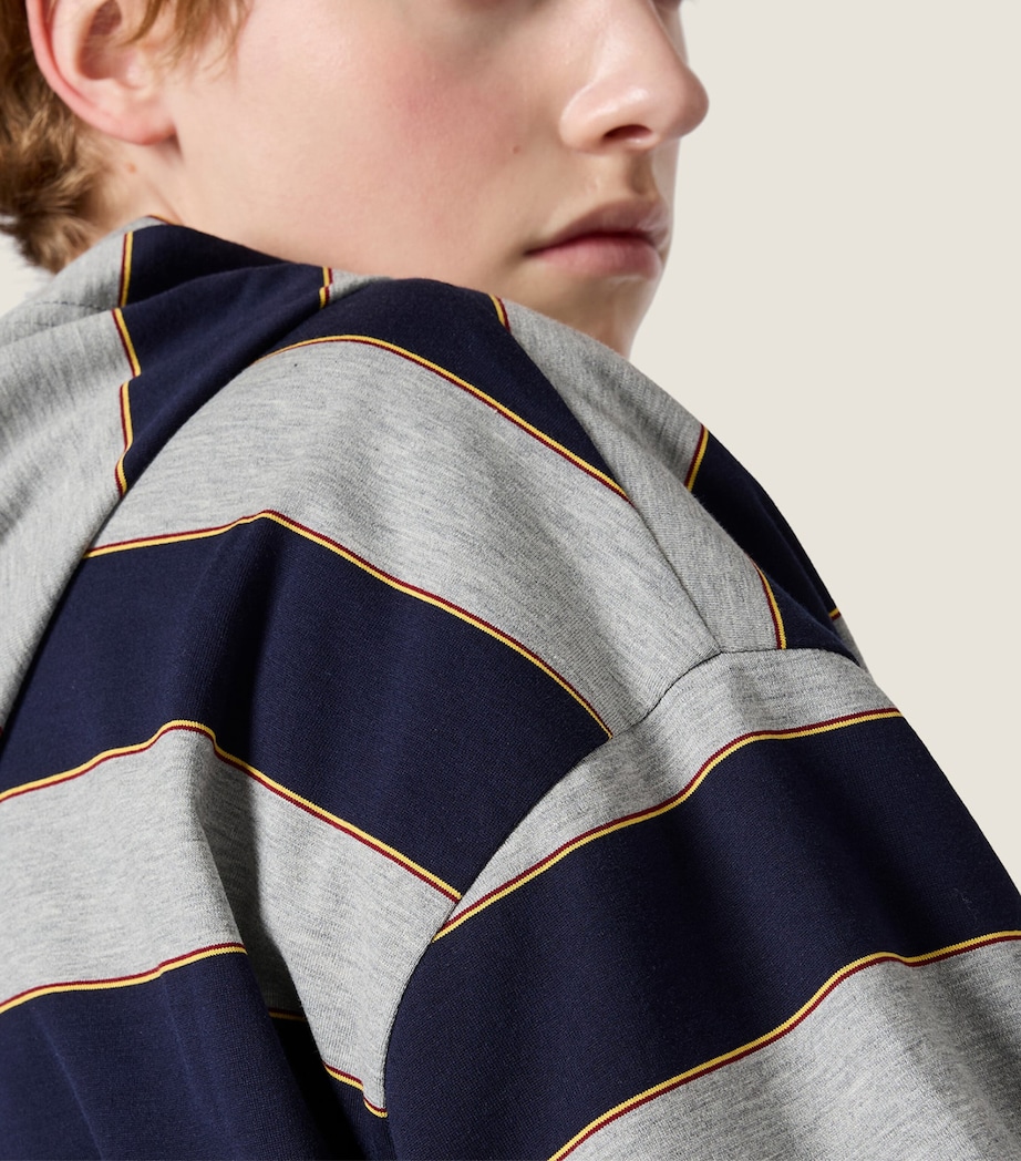 Miu Miu Womens Cotton Stripe Zip-Up Hoodie Image 5