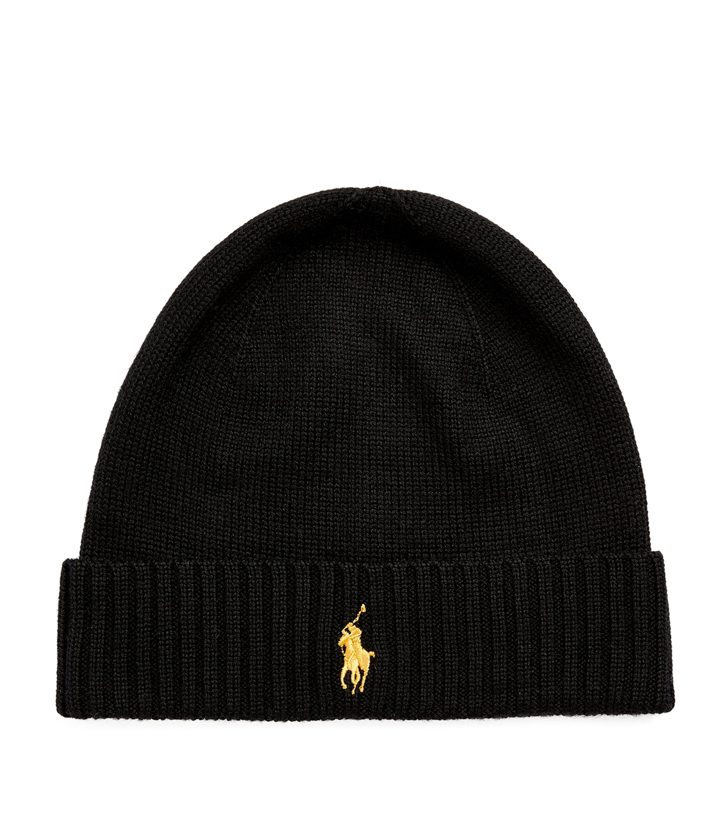 Polo Ralph Lauren Wool Polo Pony Beanie Black Image 1