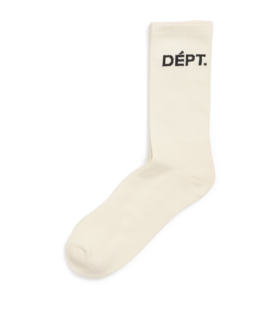 Cotton-Blend Logo Socks LT ARCHIVAL WHITE Image 1
