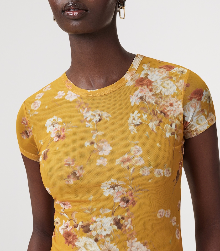 Mesh Floral Ellie T-Shirt ARMADA DEEP YELLOW Image 5