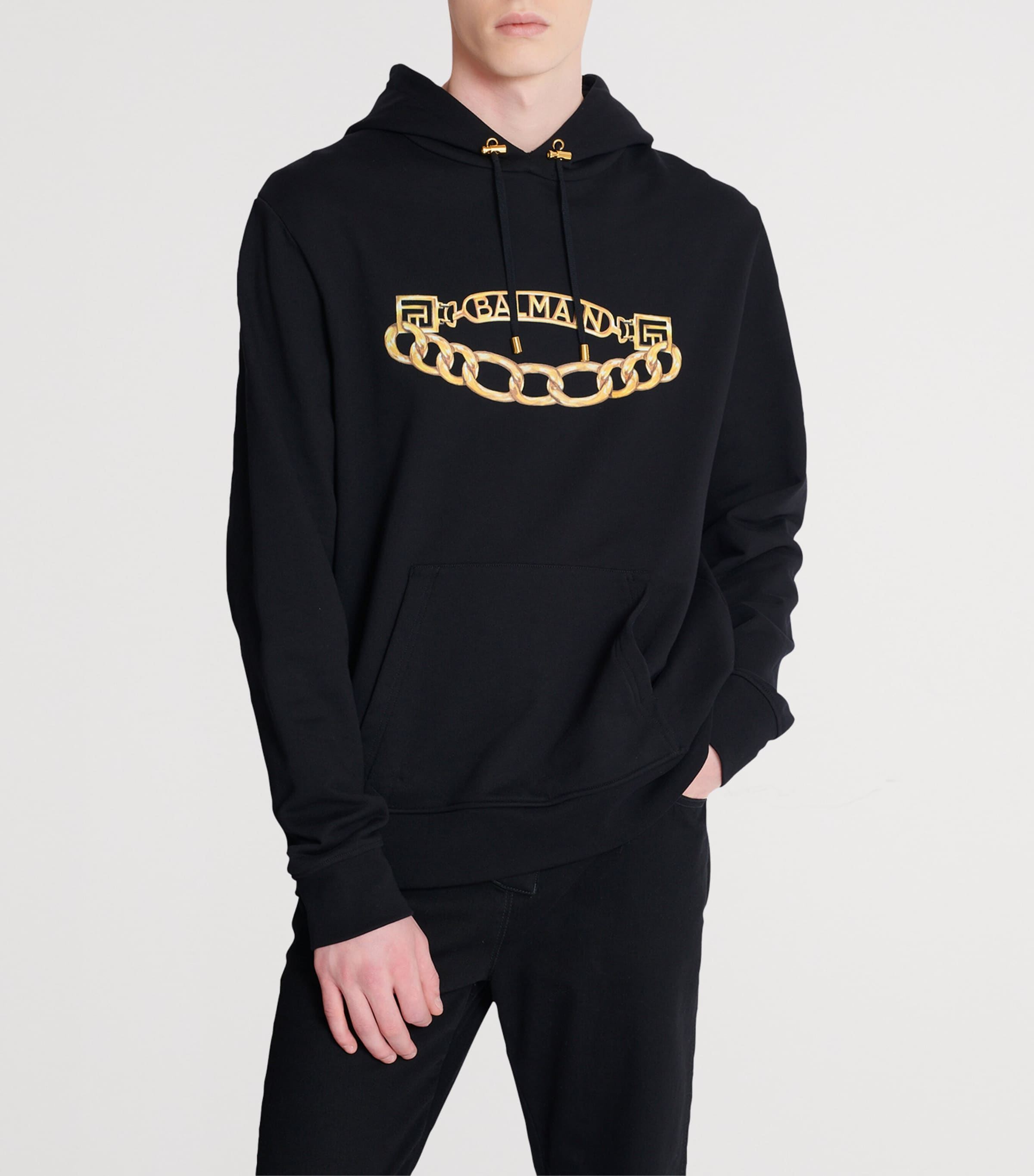 Cotton Chain Print Hoodie EAD NOIR/OR Image 4