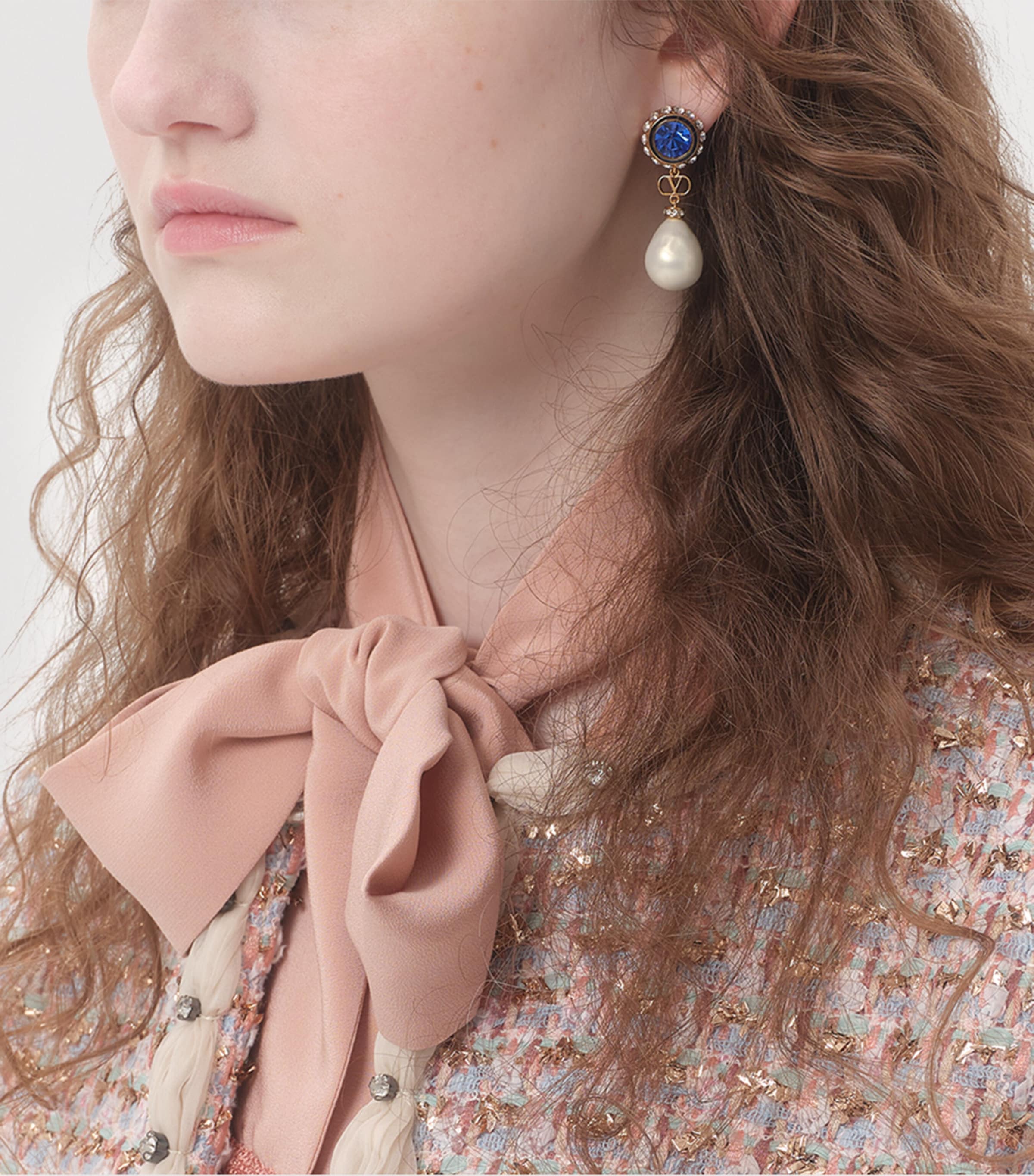 VLogo Signature Pearl Earrings ANP Image 2