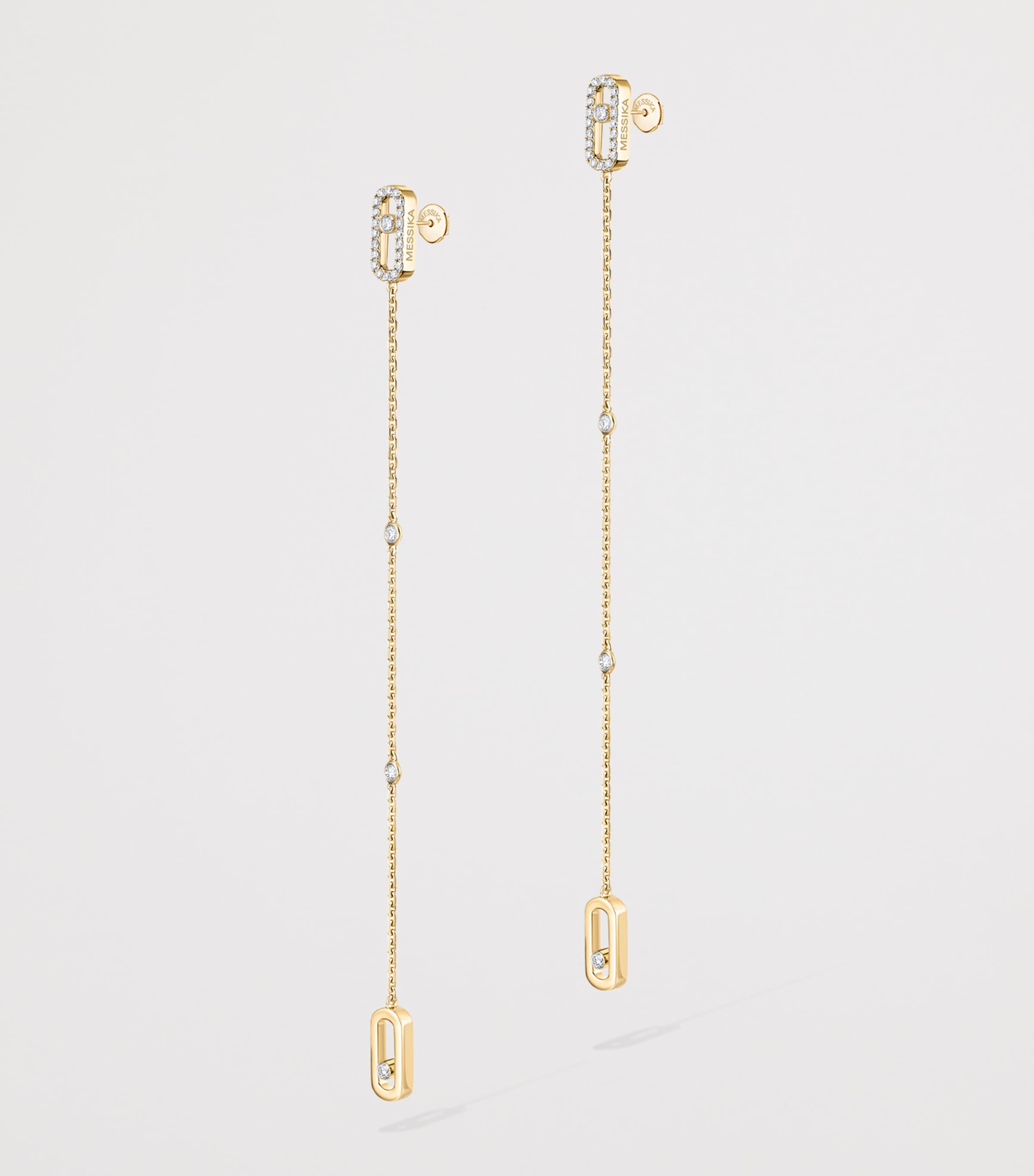 Messika Move Uno Yellow Gold and Diamond Drop Earrings (0.33ct) Yellow Gold Image 3