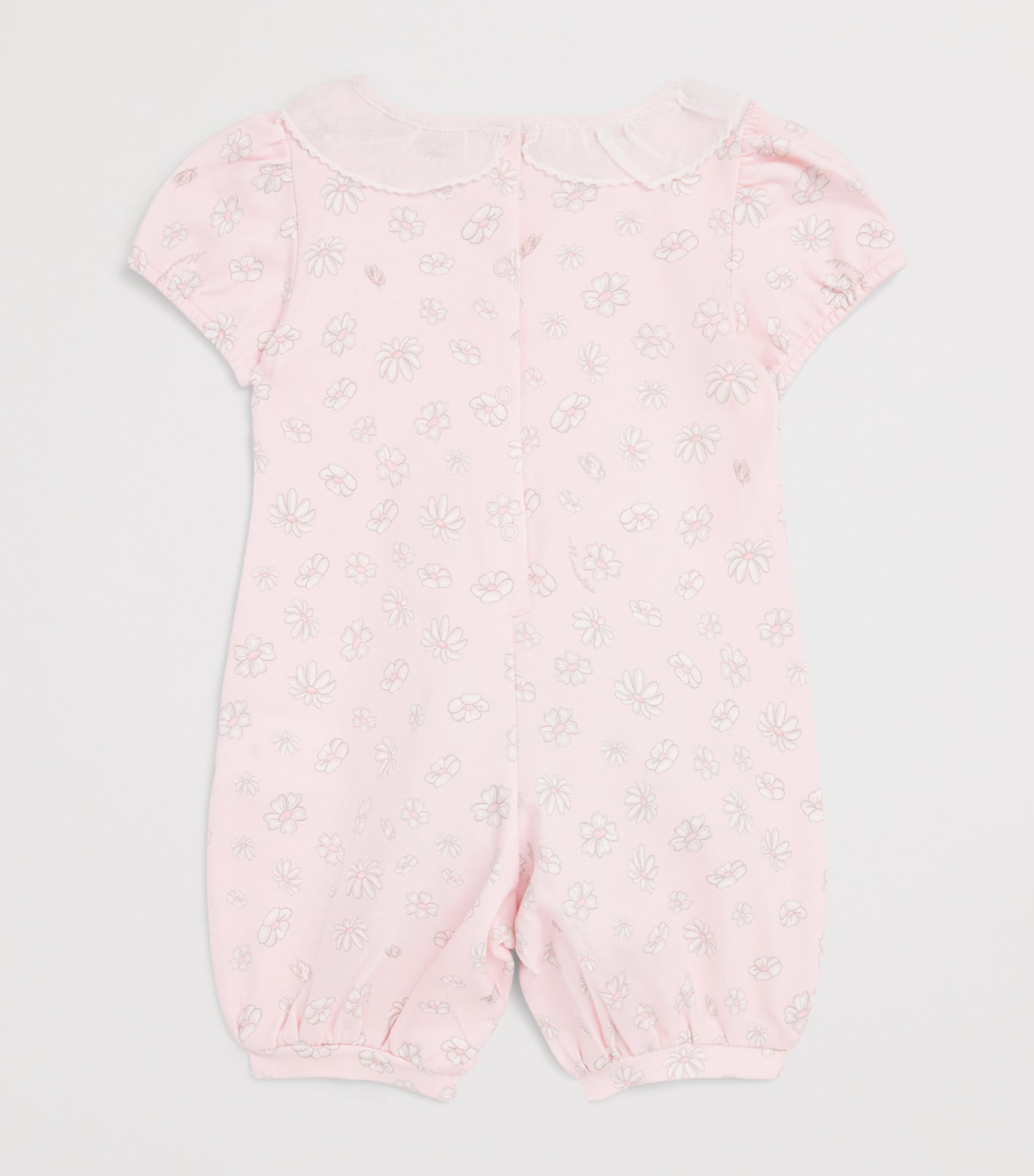 Monnalisa Cotton Daisy Playsuit (1 Months-9 Months) Pink Fairytale Image 2