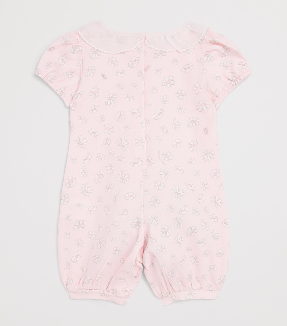 Monnalisa Cotton Daisy Playsuit (1 Months-9 Months) Pink Fairytale Image 2
