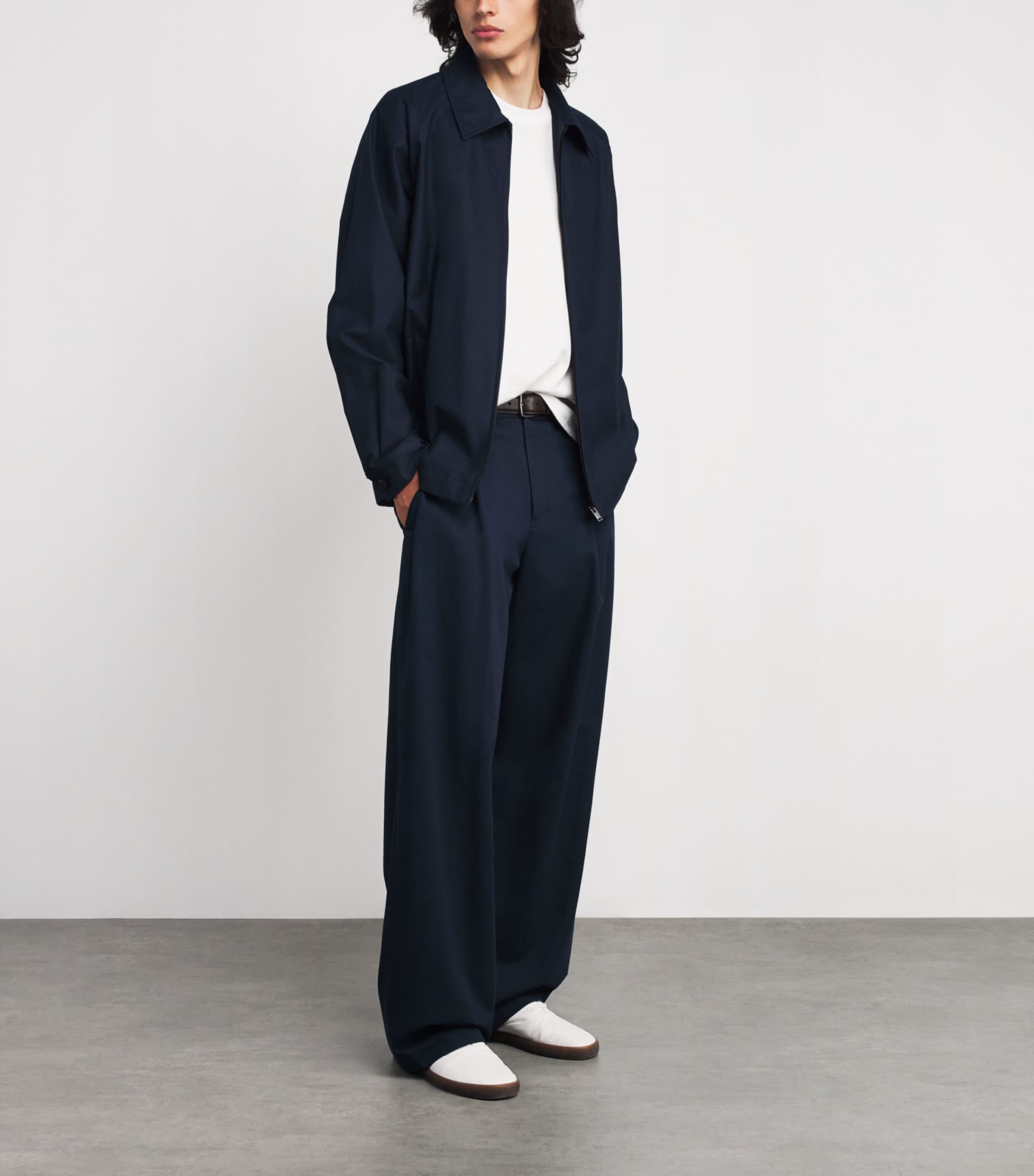 The Row Mens Primo Cotton-Cashmere Jacket Anthracite Image 2