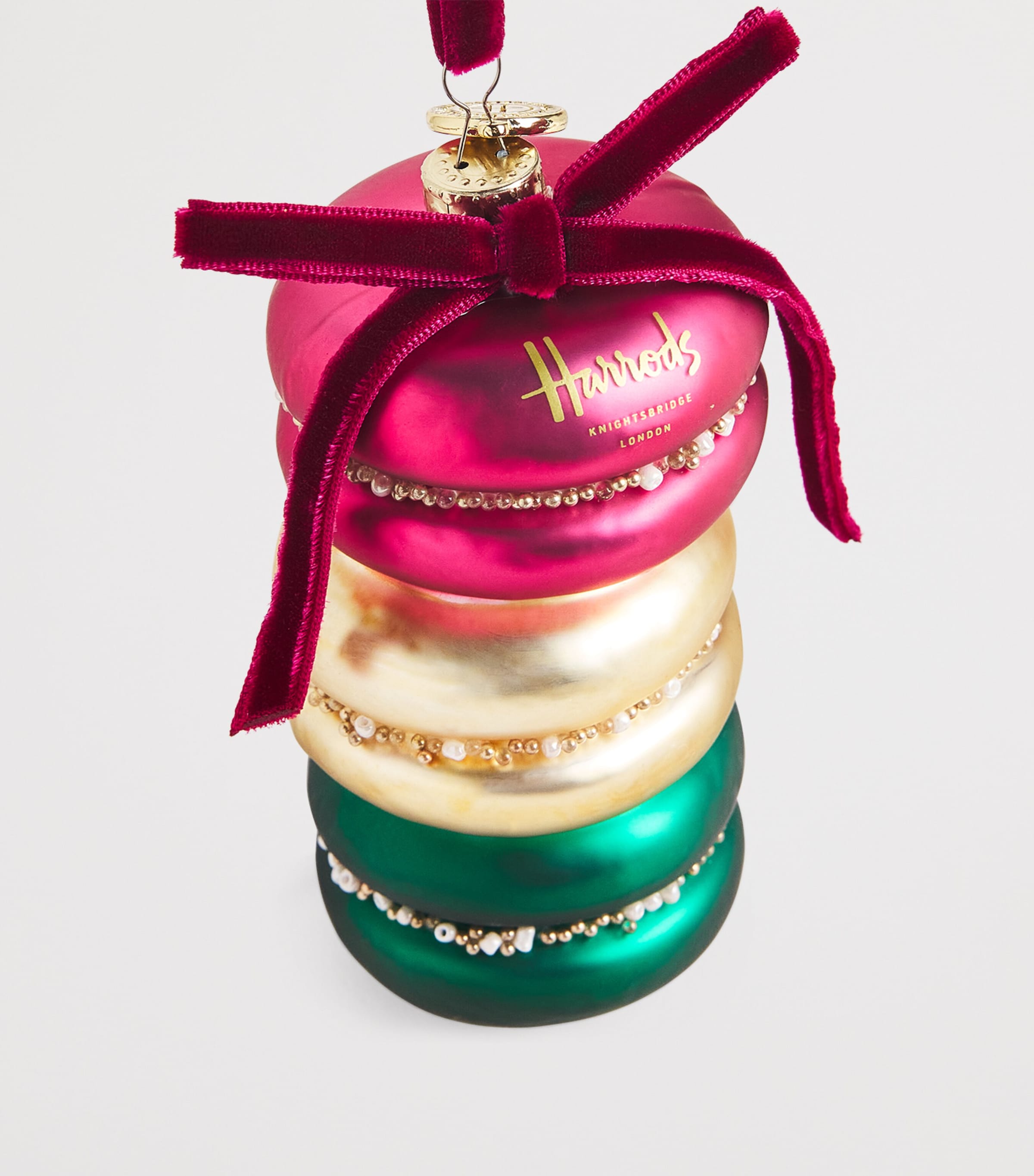 Macaroon Stack Tree Decoration ROSE RED/CYAN/ORANGE Image 2