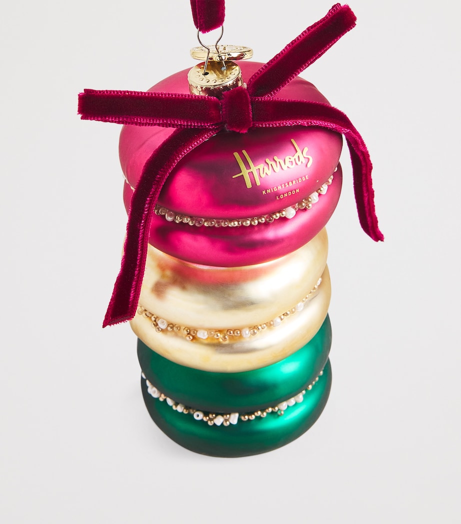 Macaroon Stack Tree Decoration ROSE RED/CYAN/ORANGE Image 2