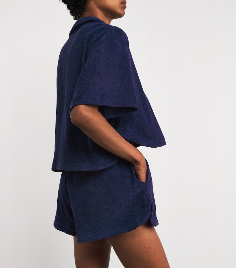 Cotton Terry Shirt and Shorts Set NAVY Image 4