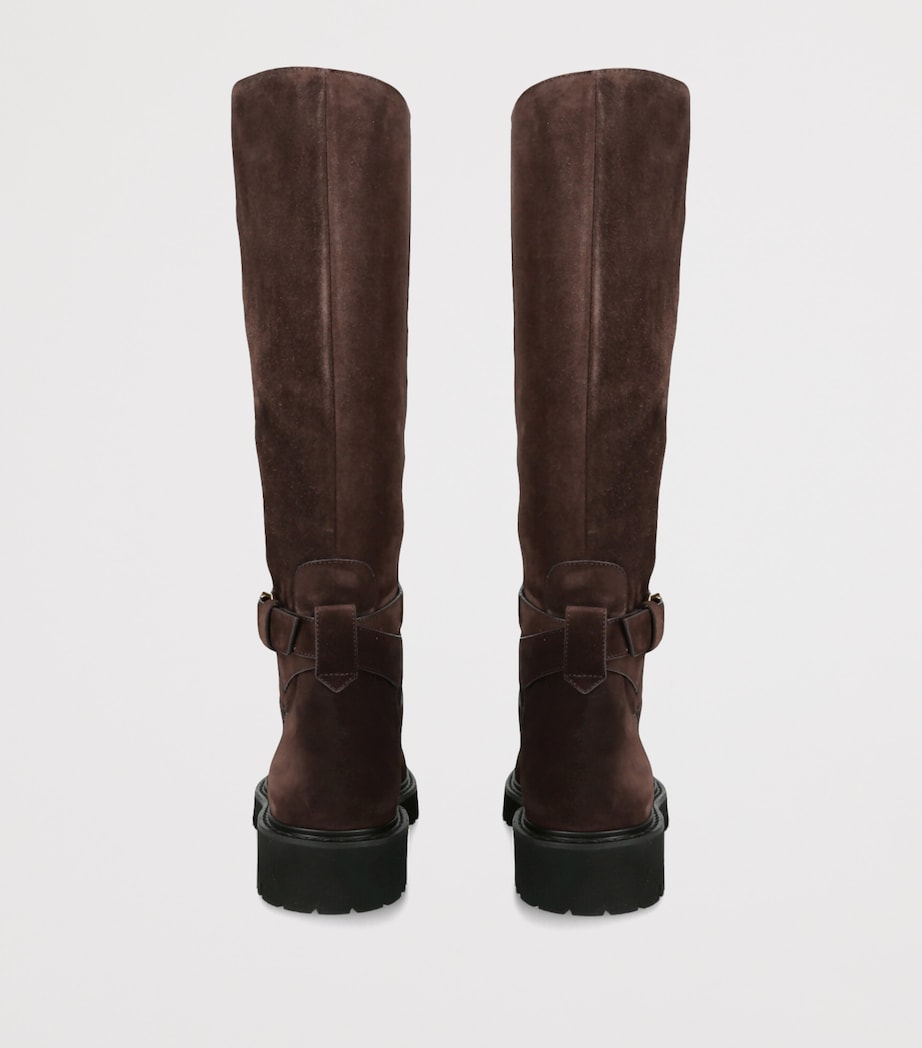 Valentino Garavani Suede Vlogo Knee-High Boots 40 Brown Image 3