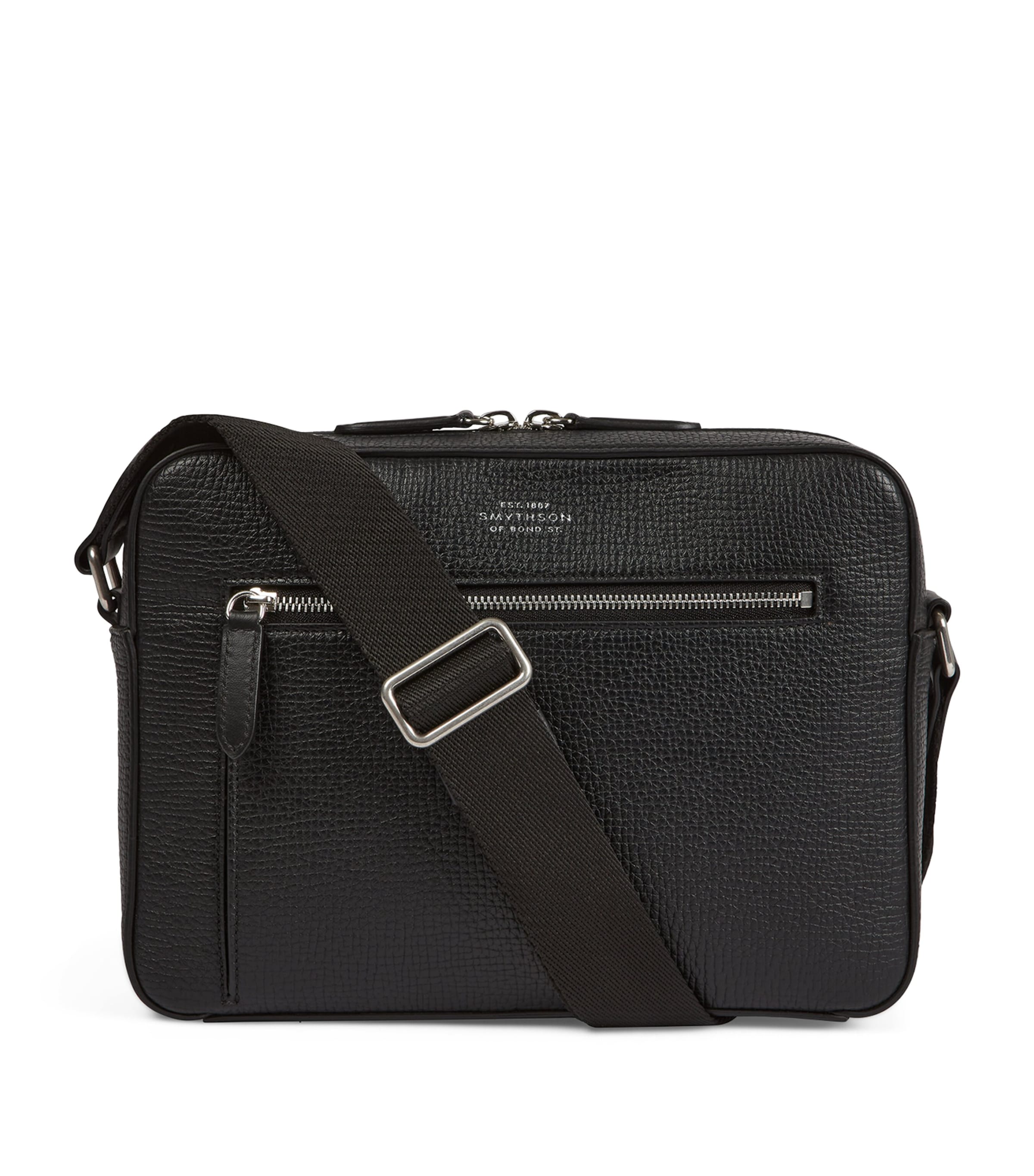 Smythson Ludlow Leather Cross-body Bag In Black