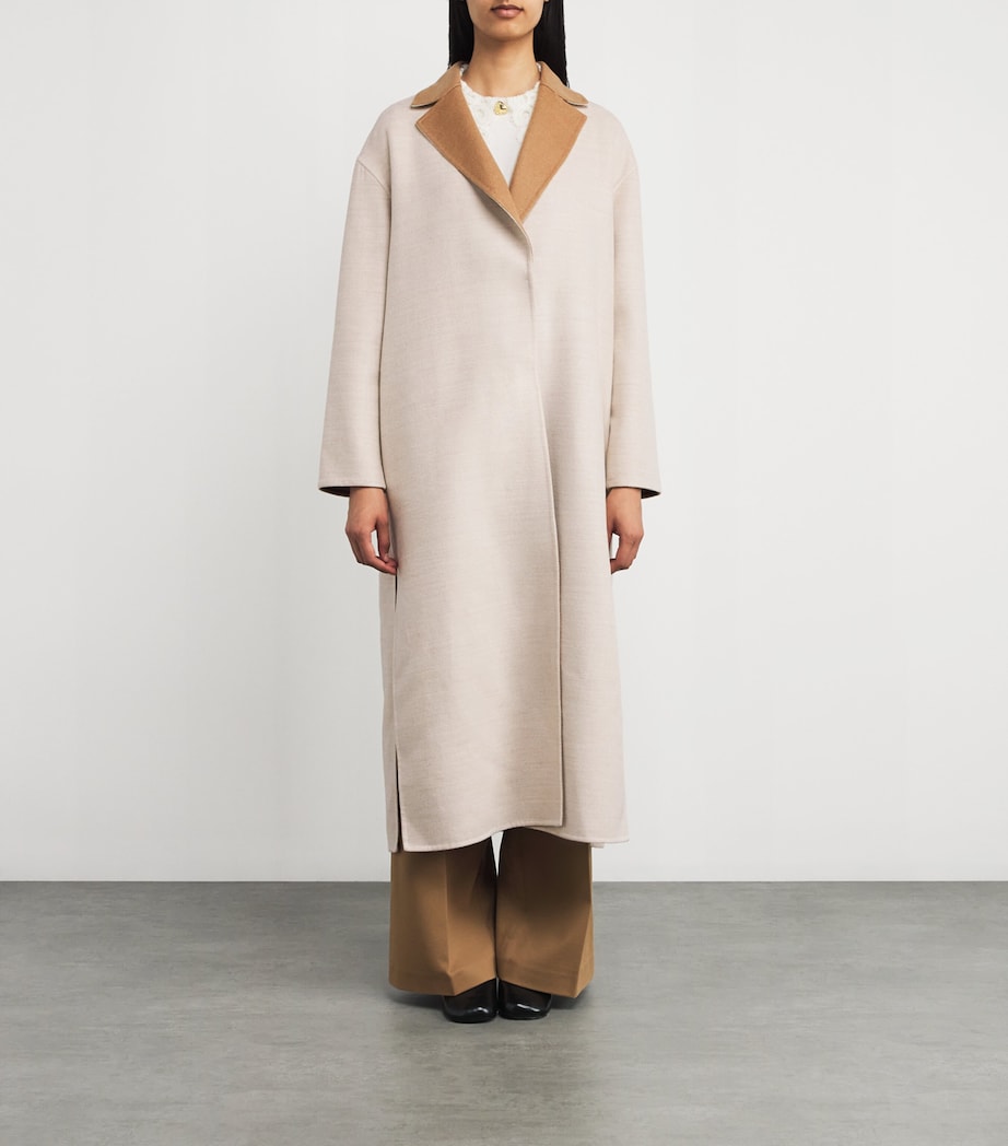 Fabiana Filippi Womens Merino Wool Collared Coat Corda/vimini Image 3