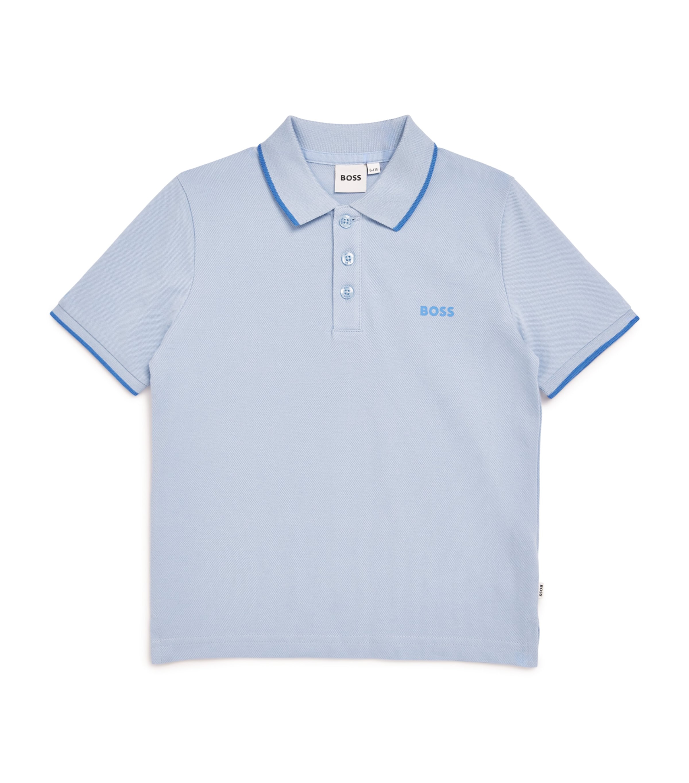 Cotton Piqué Polo Shirt (4-16 Years) 887 PERSIAN BLUE Image 1