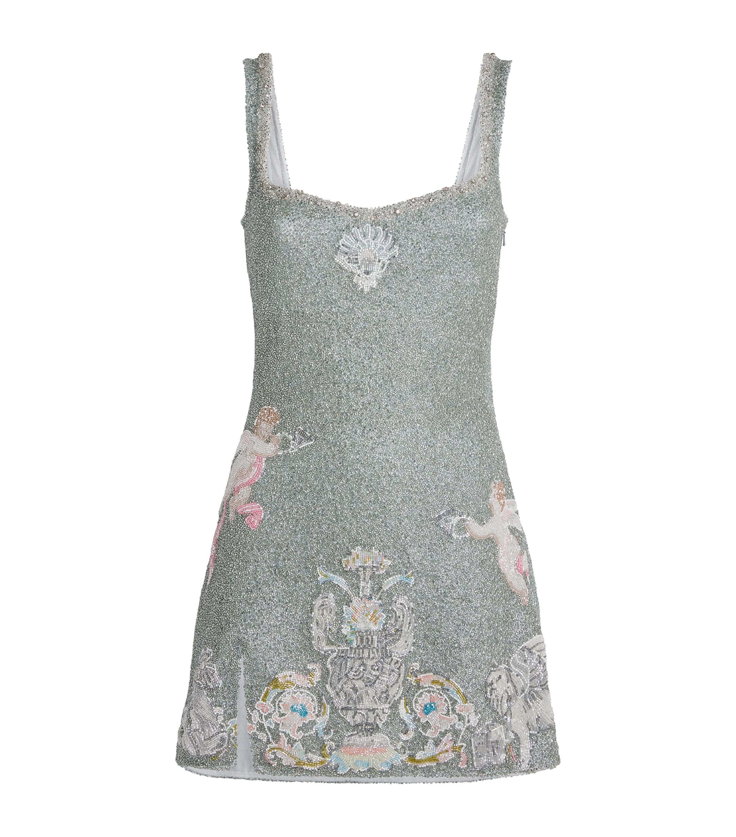 Clio Peppiatt Womens Beaded Palazzo Mini Dress Multicoloured Image 1