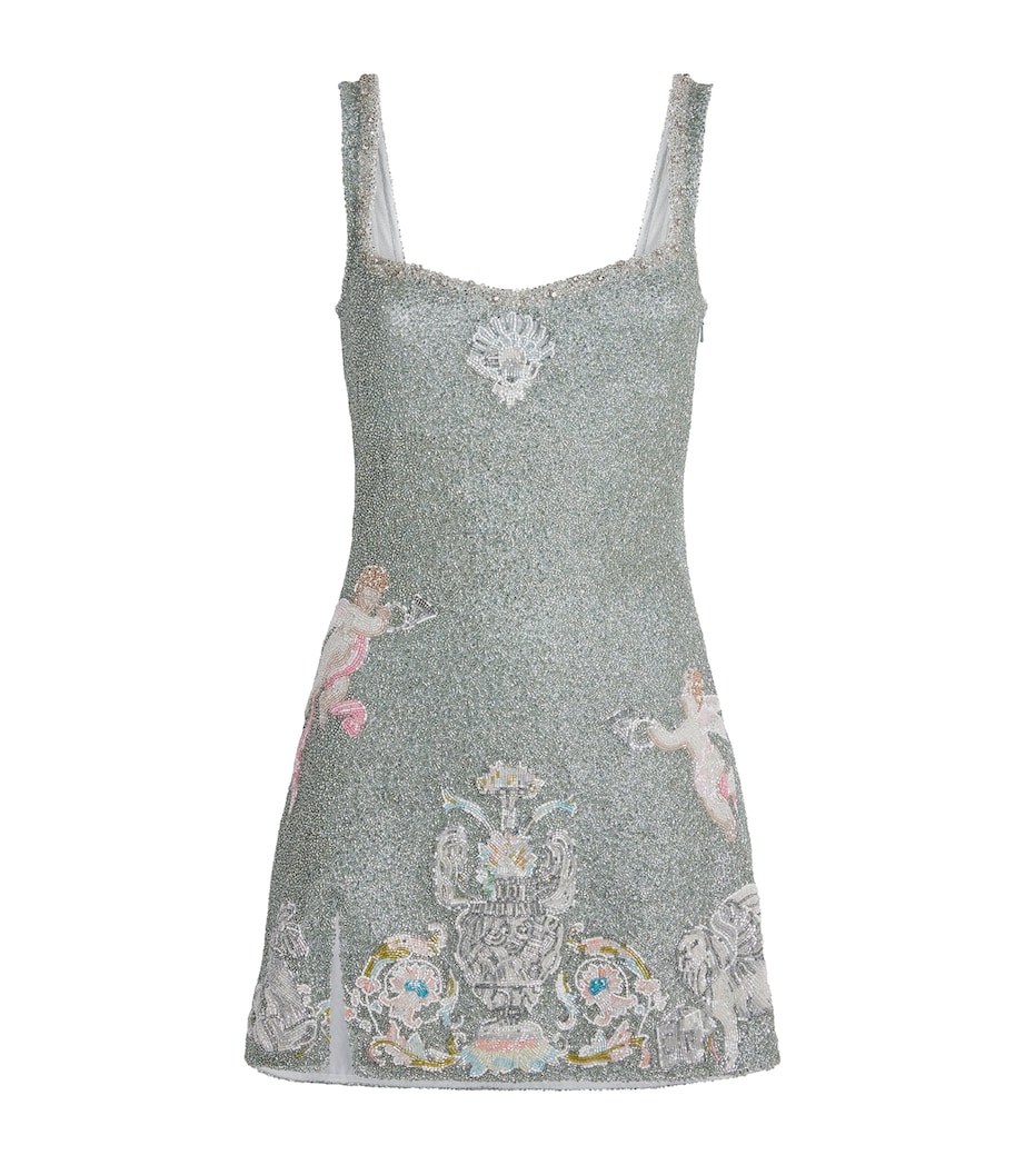 Clio Peppiatt Womens Beaded Palazzo Mini Dress Multicoloured Image 1