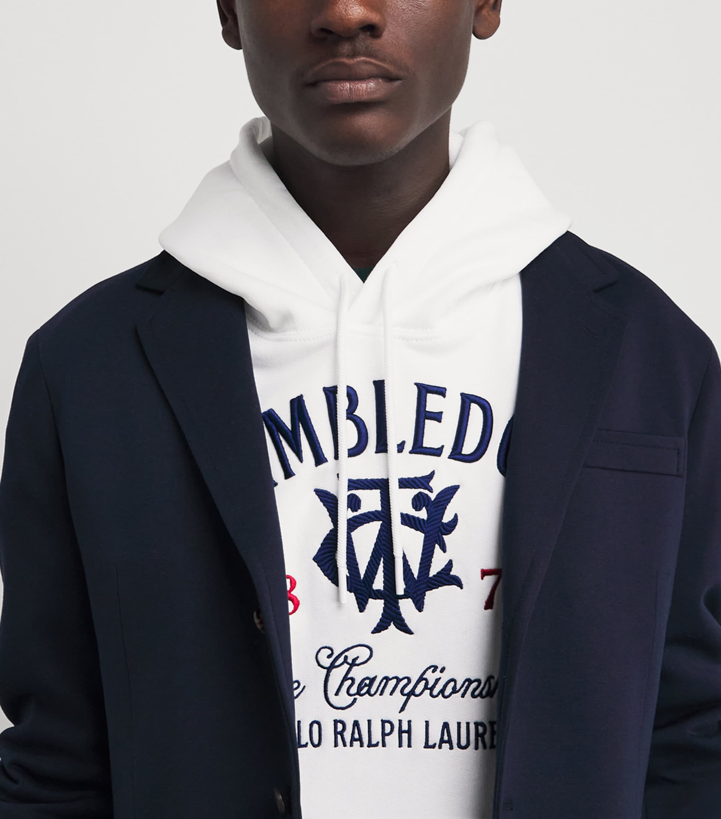 RLX Ralph Lauren Mens x Wimbledon Embroidered Hoodie White Image 3