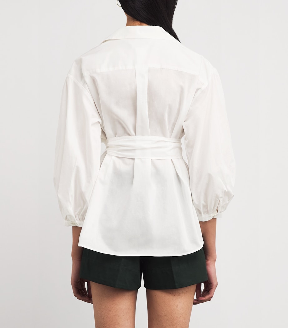 Weekend Max Mara Womens Cotton-Silk Blouse White Image 4