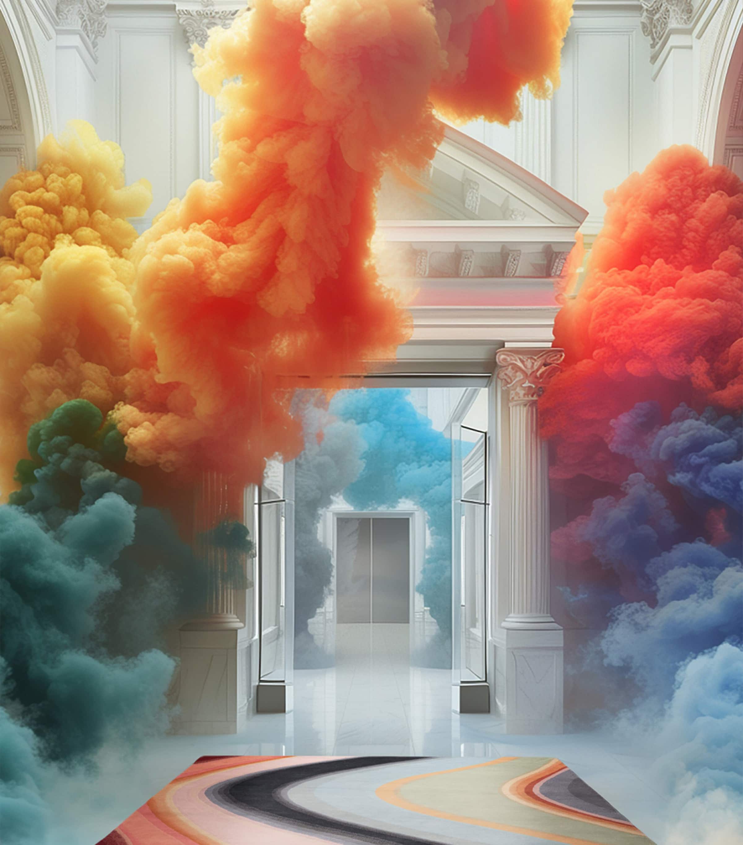 x Paul Smith Spray Swirl Rug (3.05m x 2.44m) MULTI Image 4