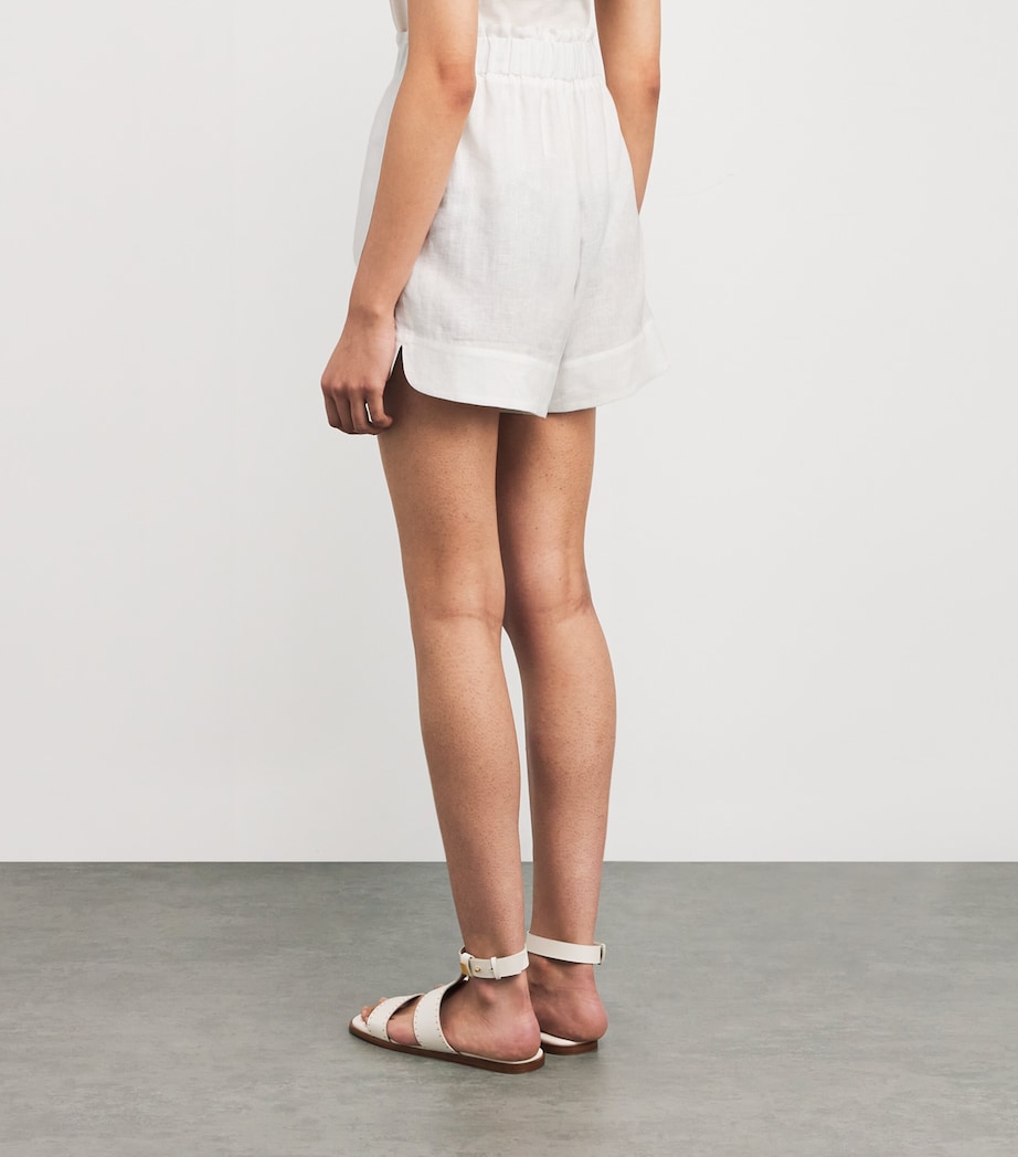 Linen Drawstring Shorts BIANCO Image 4