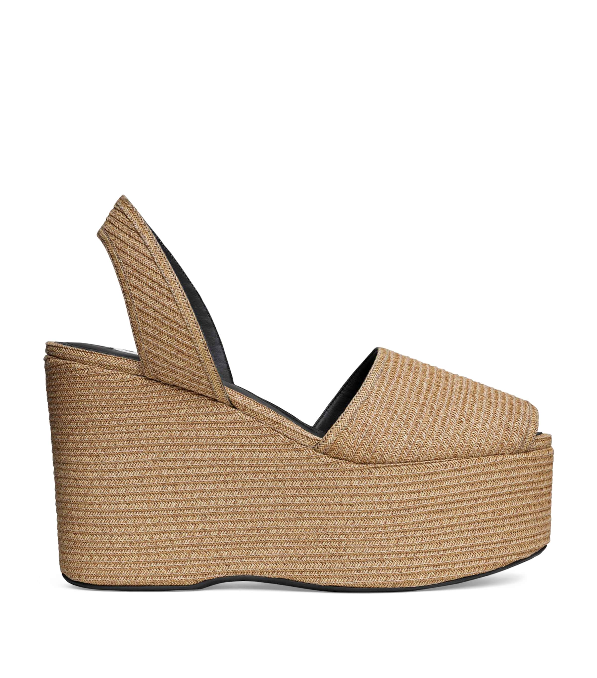 Alaïa Straw Wedge Sandals 110