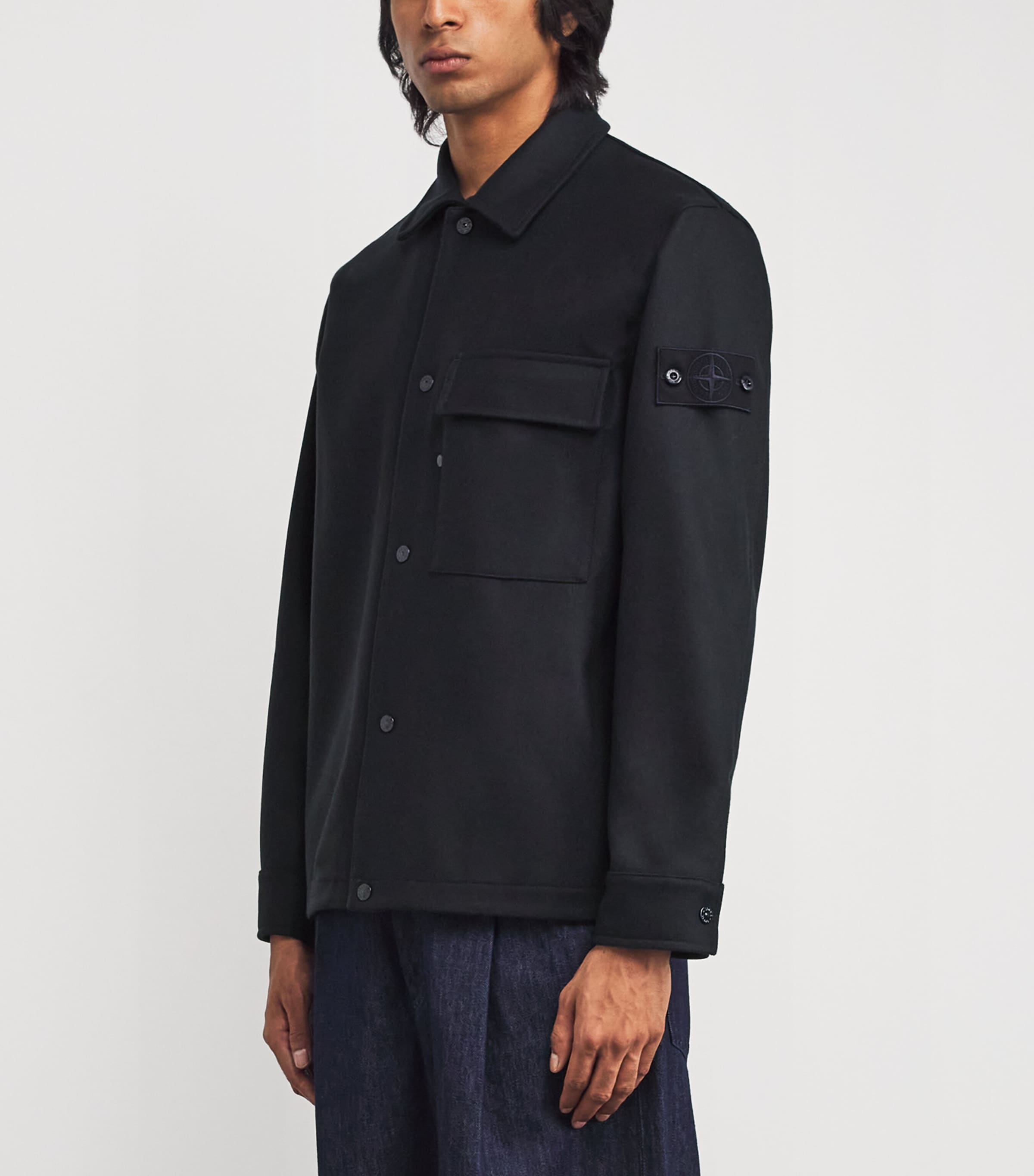 GHOST PIECE Virgin Wool-Blend Felt Overshirt V0020 Image 3