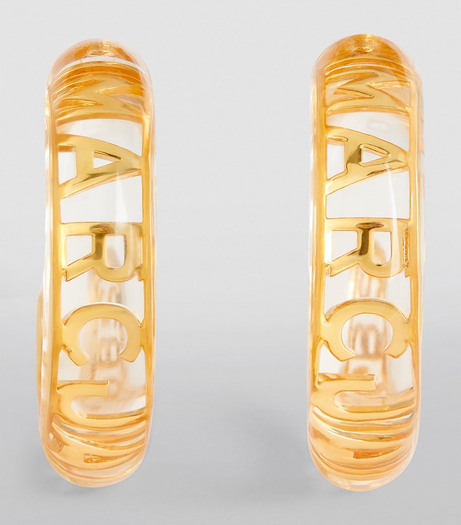 The Monogram Hoop Earrings CLEAR GOLD Image 2