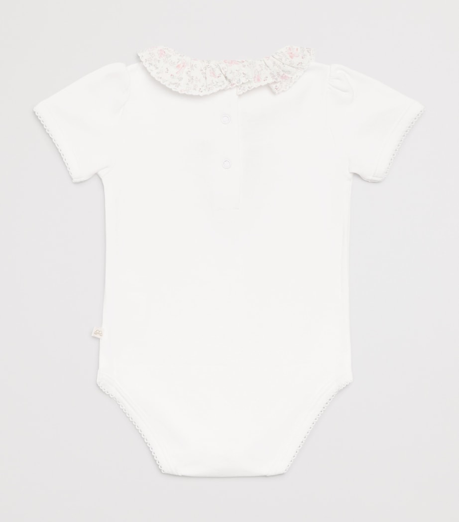 Pima Cotton Athena-Collar Bodysuit (0-24 Months) PORECLAIN/ROSE Image 2