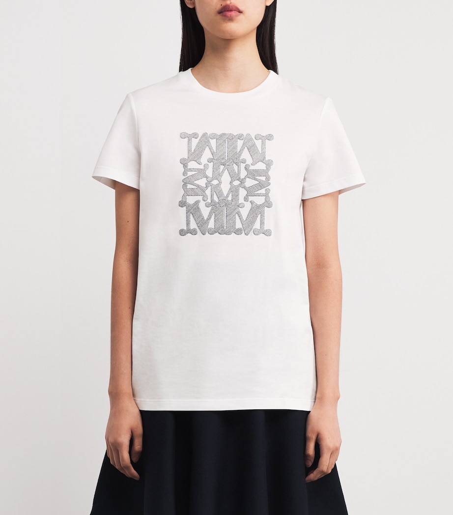 Cotton Embroidered T-Shirt WHITE Image 3