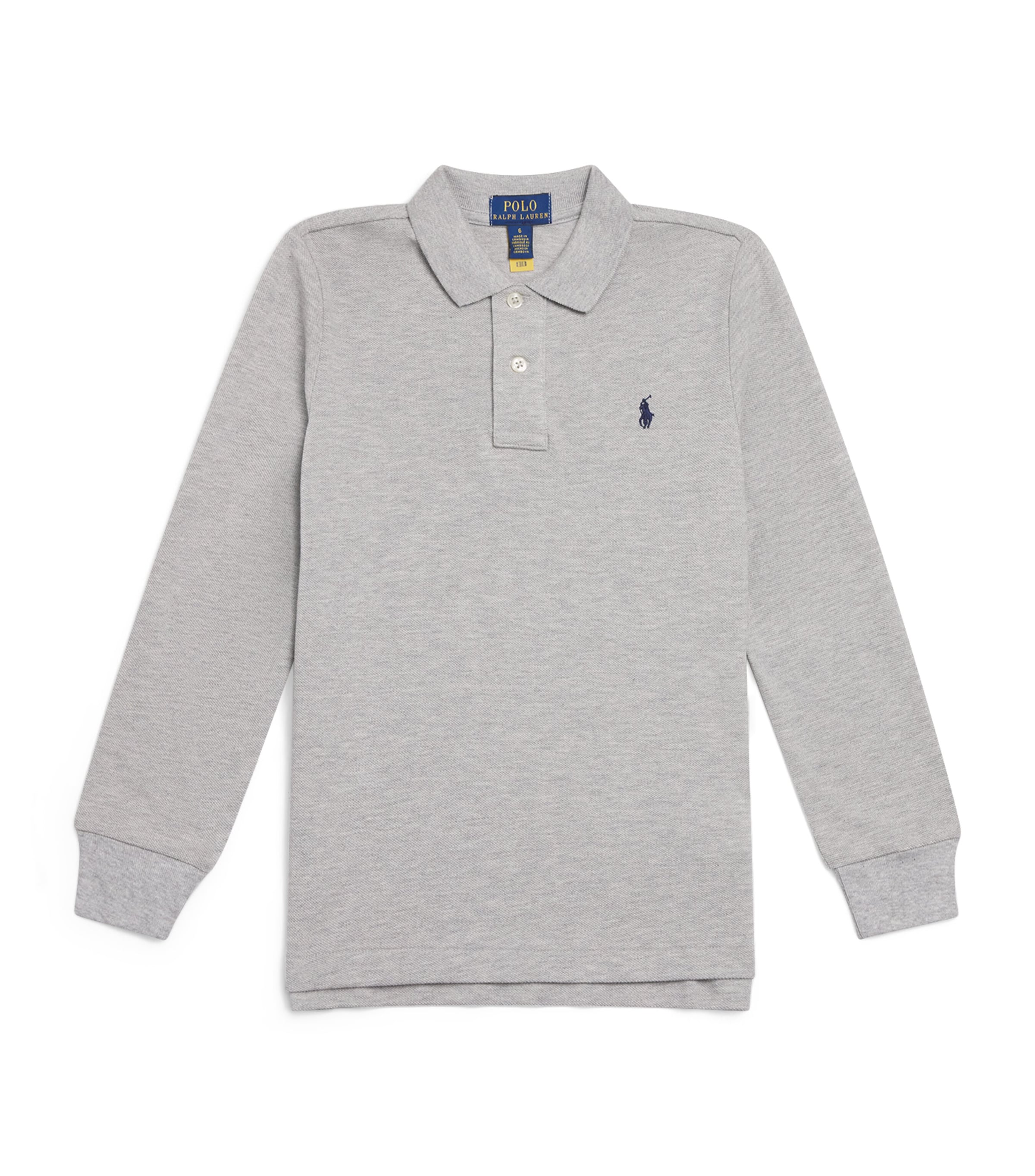 Ralph Lauren Cotton Long-sleeve Polo Shirt In Gray