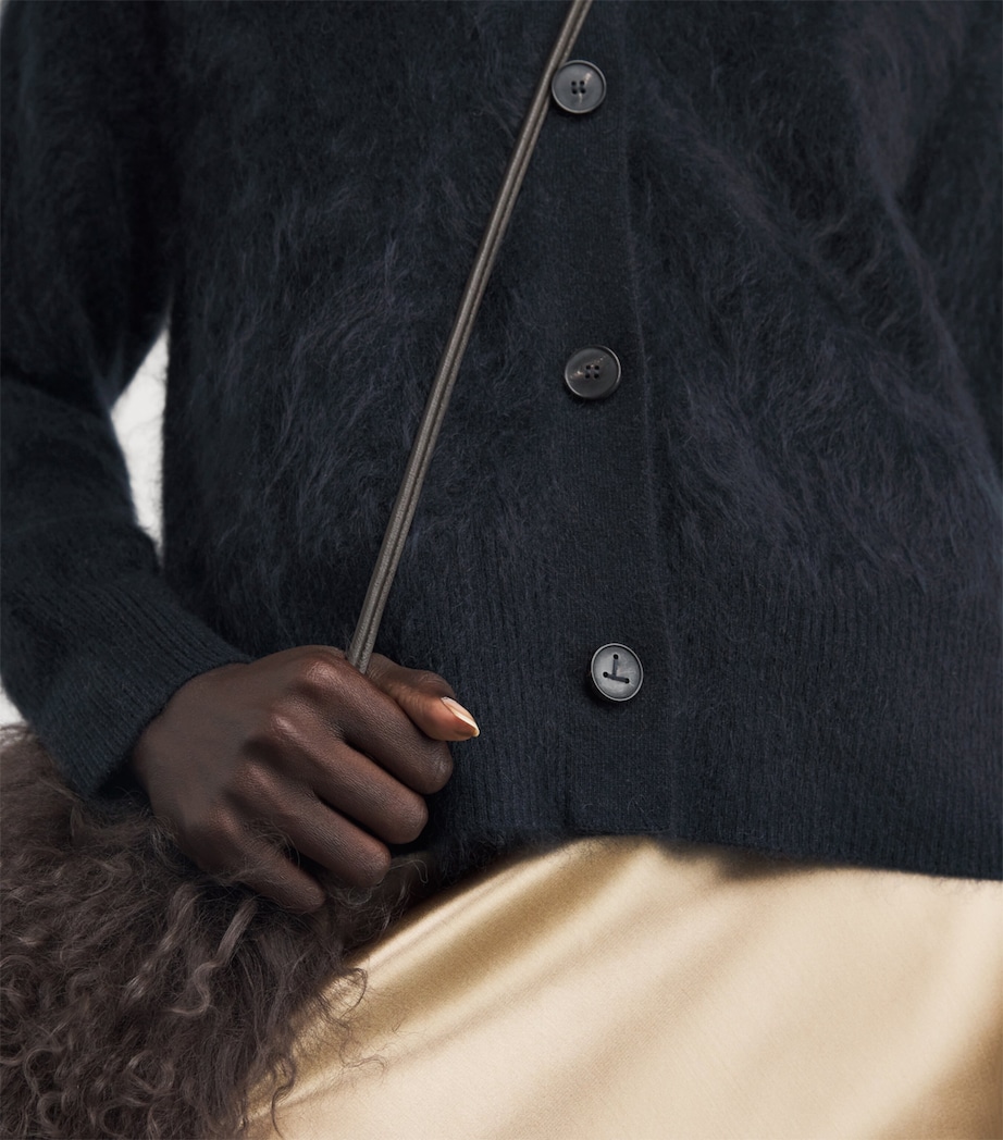 Brushed Cashmere Cardigan INK Image 6